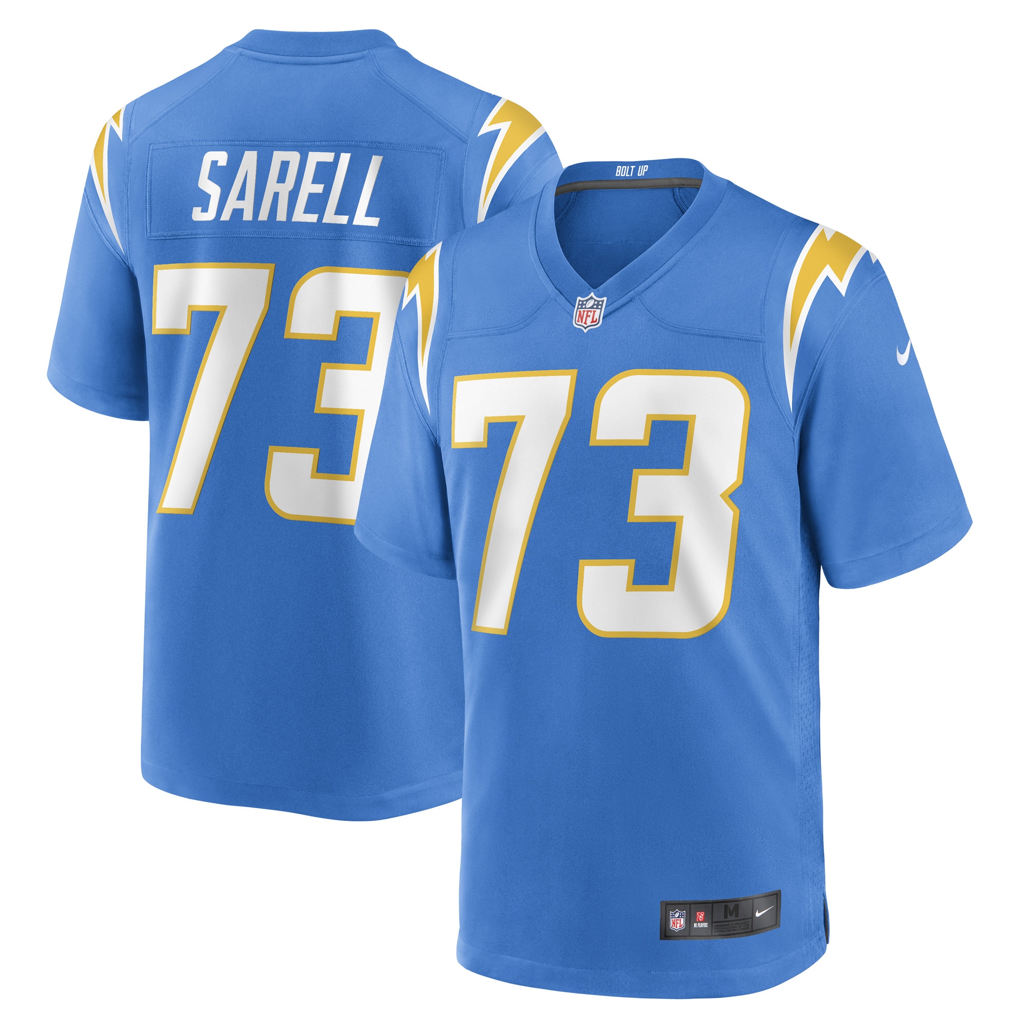 Men's Los Angeles Chargers Foster Sarell Powder Blue Game Player Jersey JS5299 Saliibo