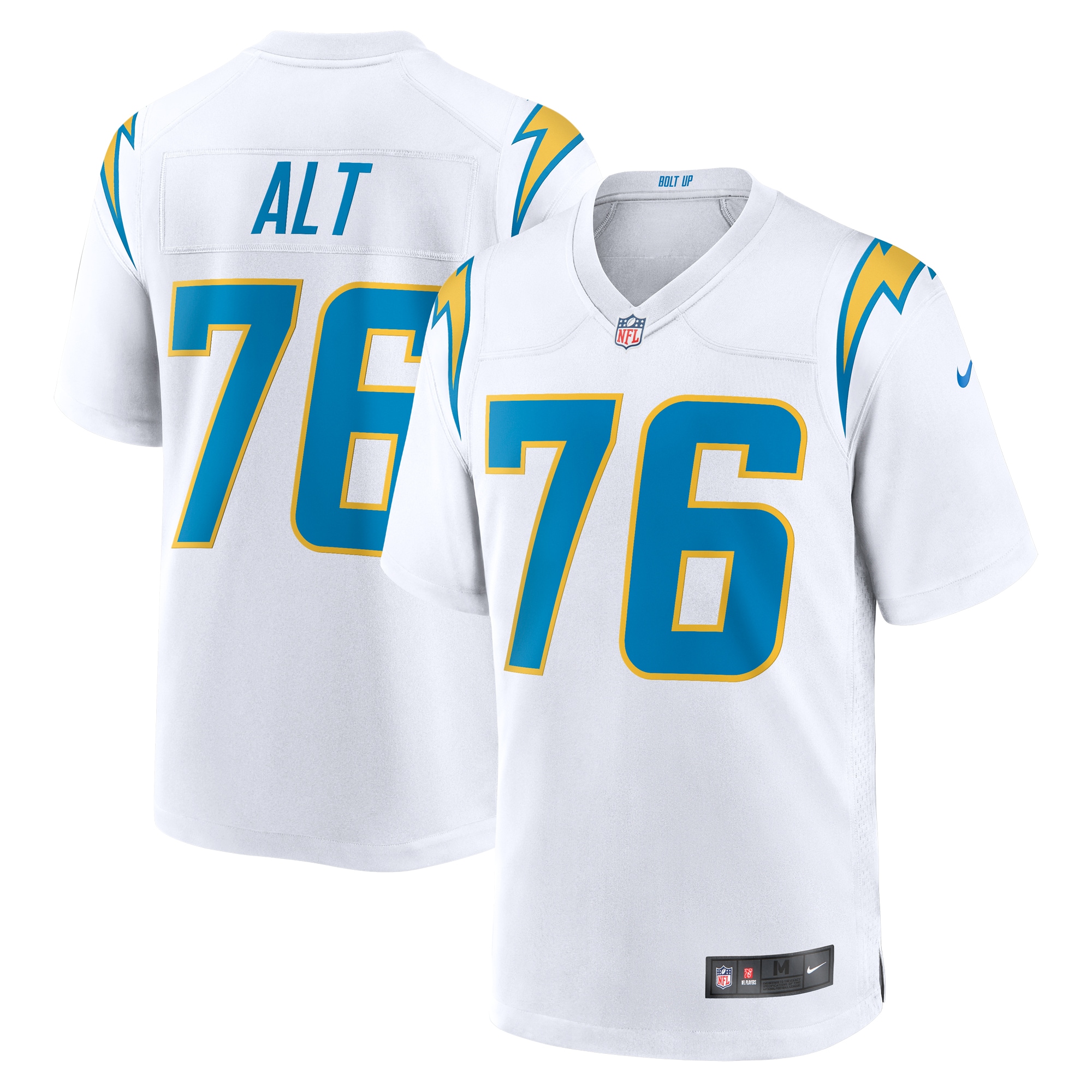 Men's Los Angeles Chargers Joe Alt White Player Game Jersey JS9156 Saliibo