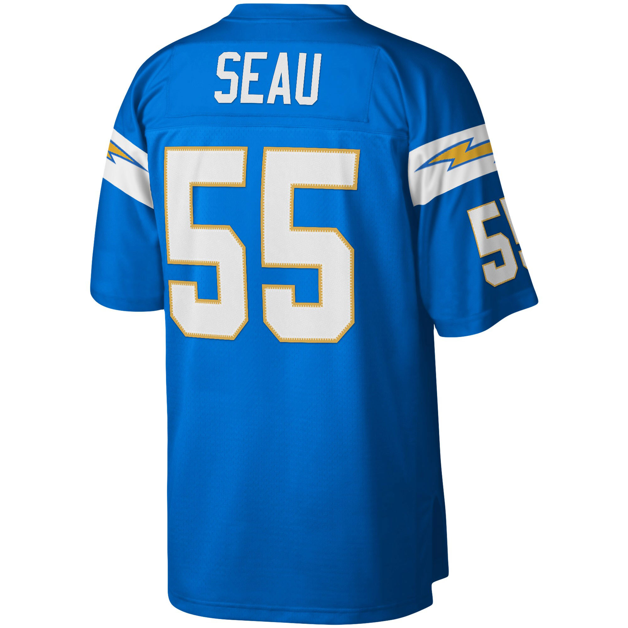 Men's Los Angeles Chargers Junior Seau Mitchell & Ness Powder Blue Big & Tall 2002 Retired Player Jersey JS1493 Saliibo - Image 3