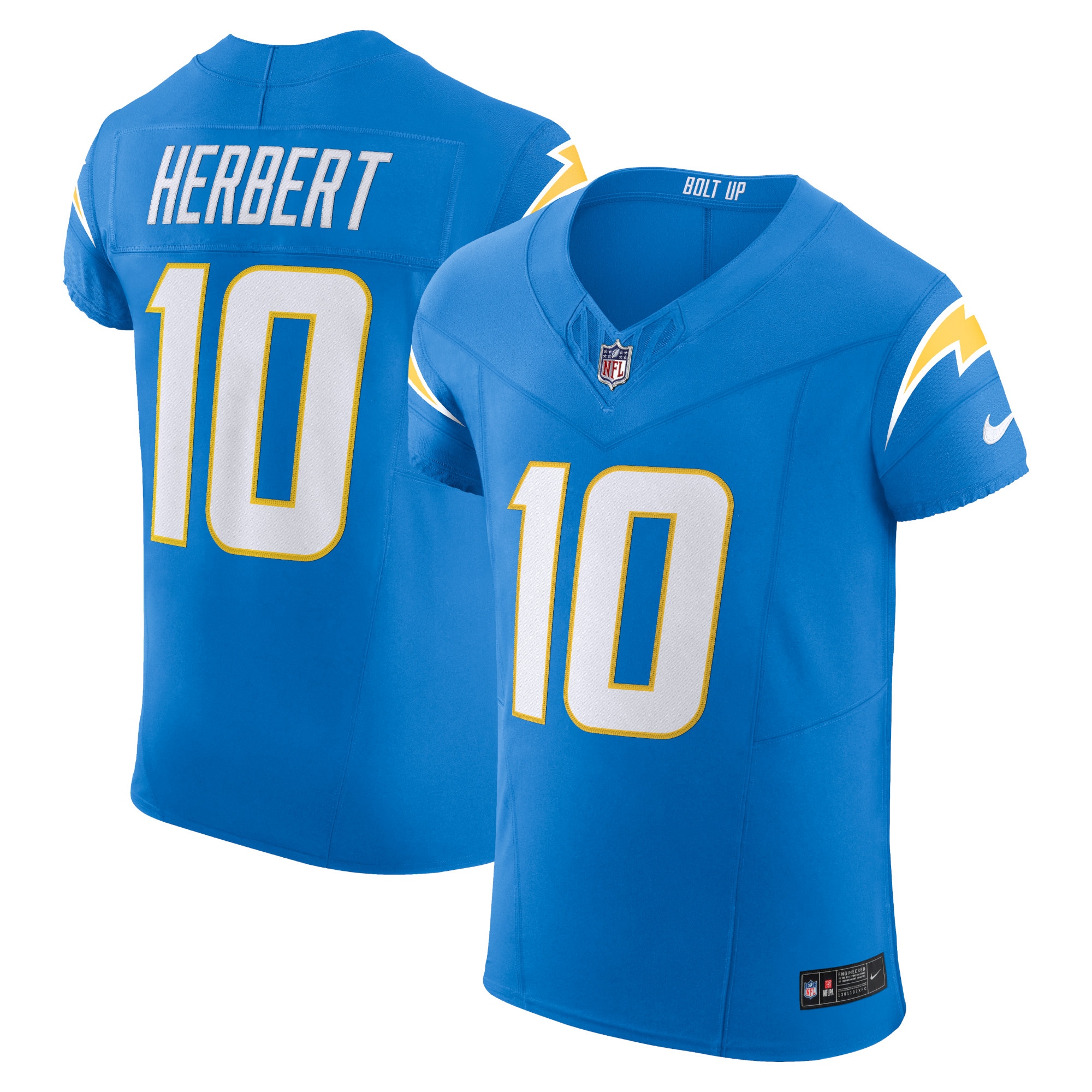 Men's Los Angeles Chargers Justin Herbert Powder Blue Vapor F.U.S.E. Elite Jersey JS2176 Saliibo
