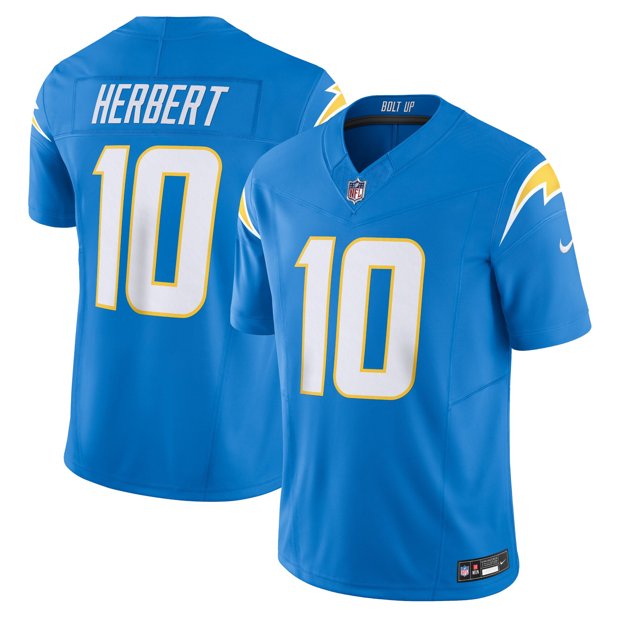 Men's Los Angeles Chargers Justin Herbert Powder Blue Vapor F.U.S.E. Limited Jersey JS4996 Saliibo