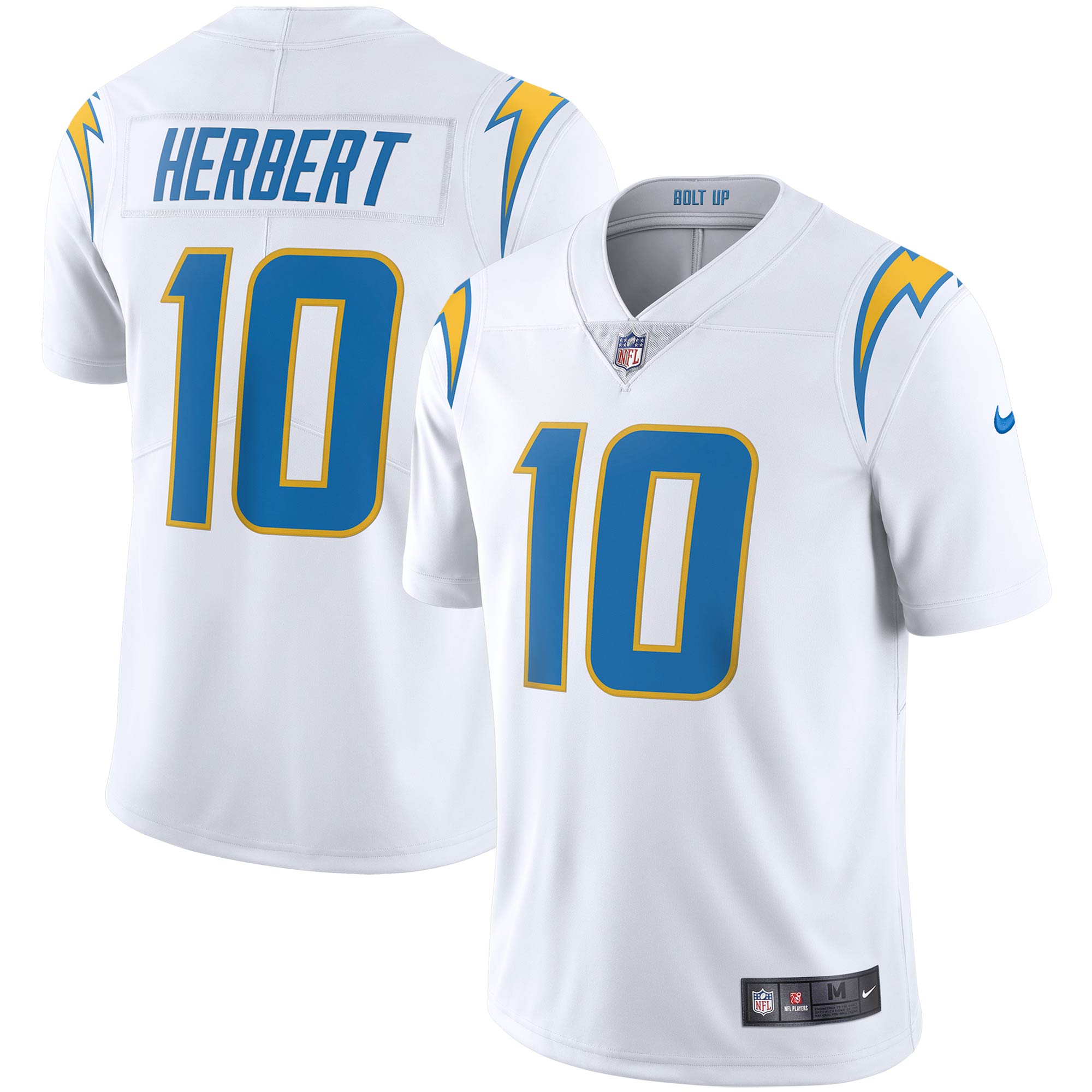 Men's Los Angeles Chargers Justin Herbert White Vapor Limited Jersey JS9712 Saliibo