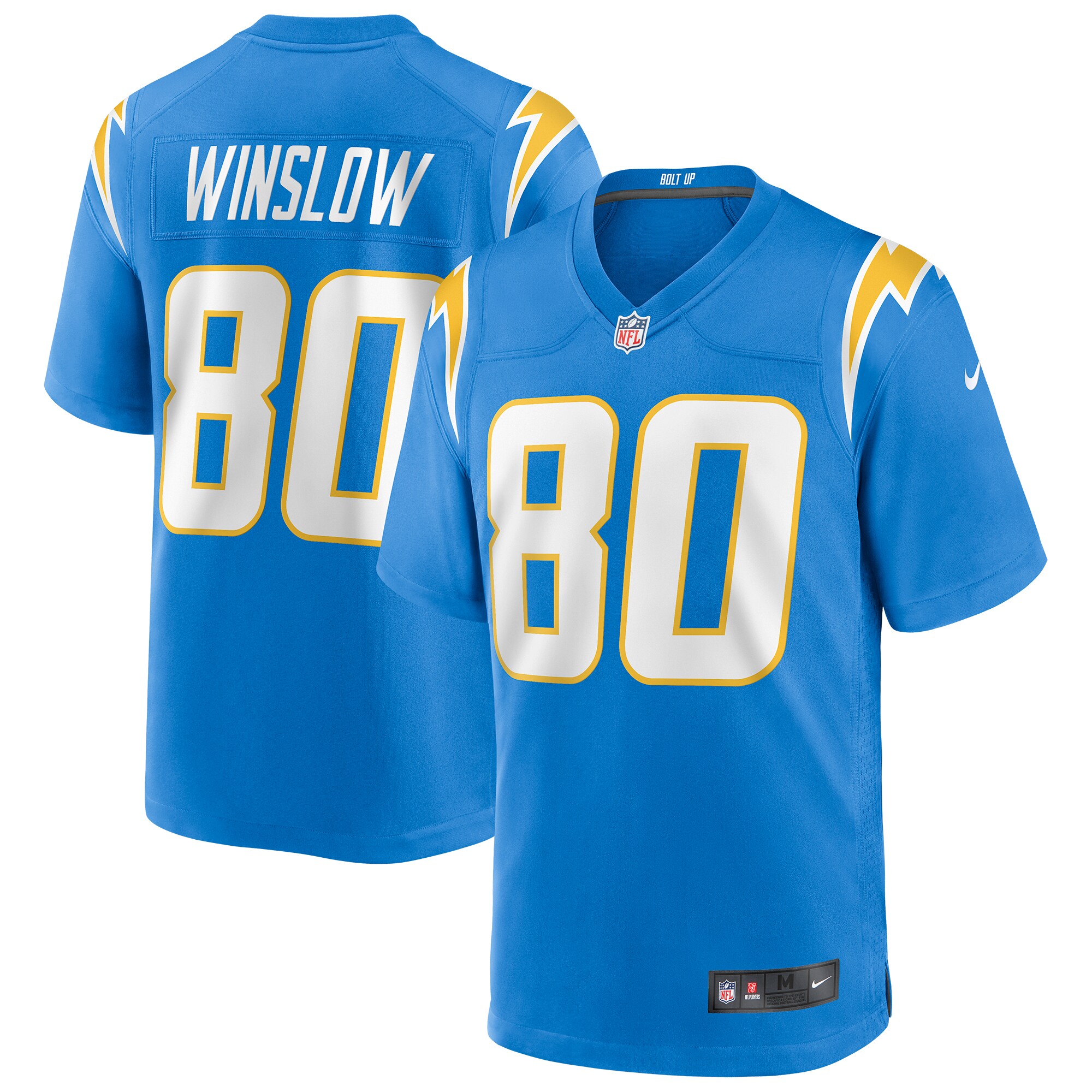 Men's Los Angeles Chargers Kellen Winslow Powder Blue Game Retired Player Jersey JS3576 Saliibo