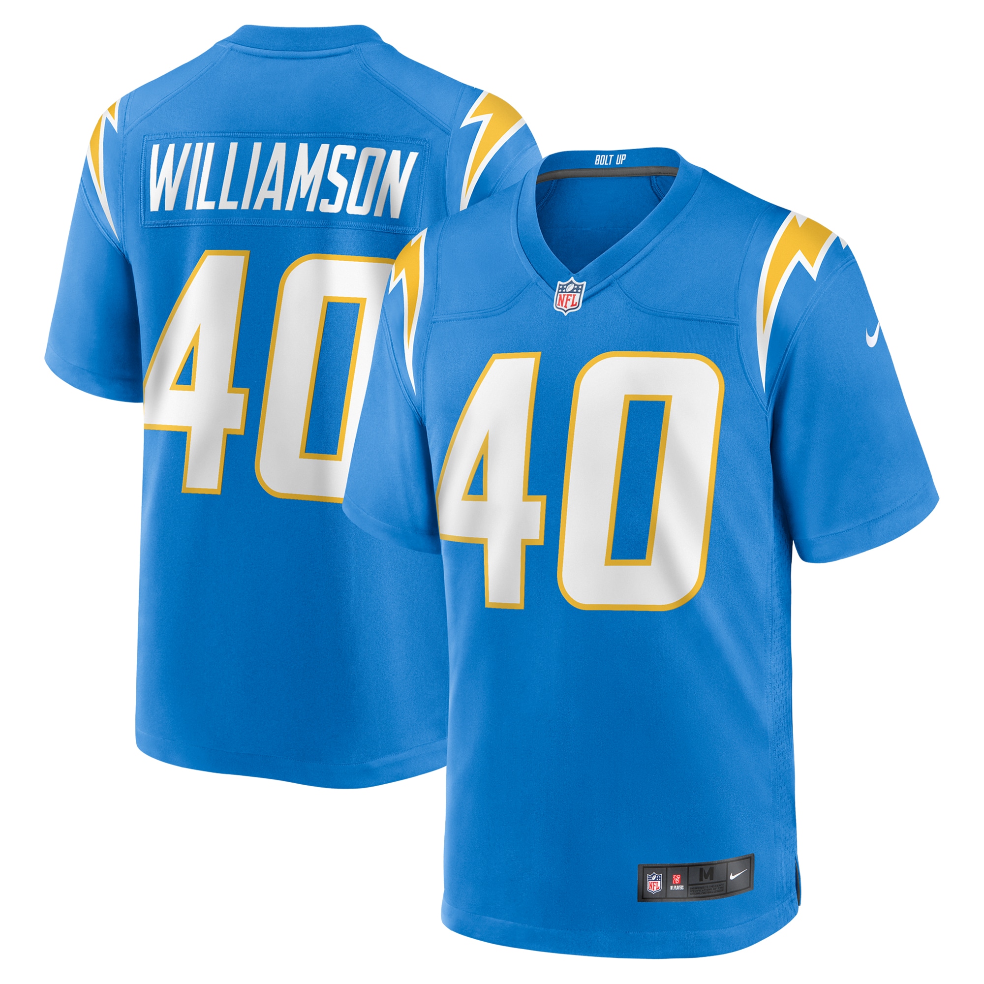 Men's Los Angeles Chargers Kendall Williamson Powder Blue Team Game Jersey JS2931 Saliibo