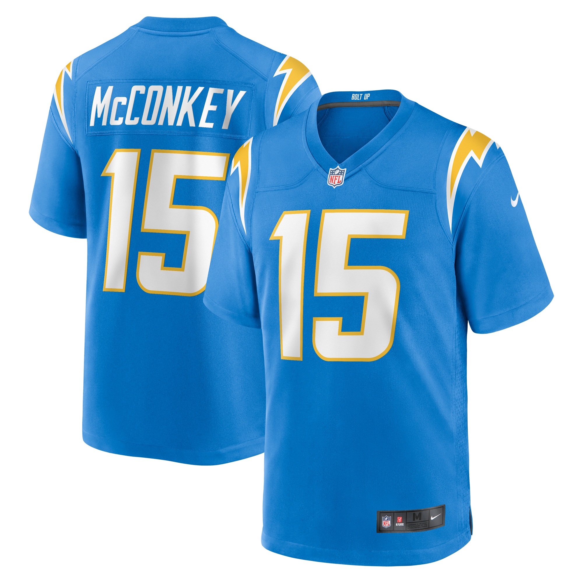 Men's Los Angeles Chargers Ladd McConkey Powder Blue Player Game Jersey JS9107 Saliibo