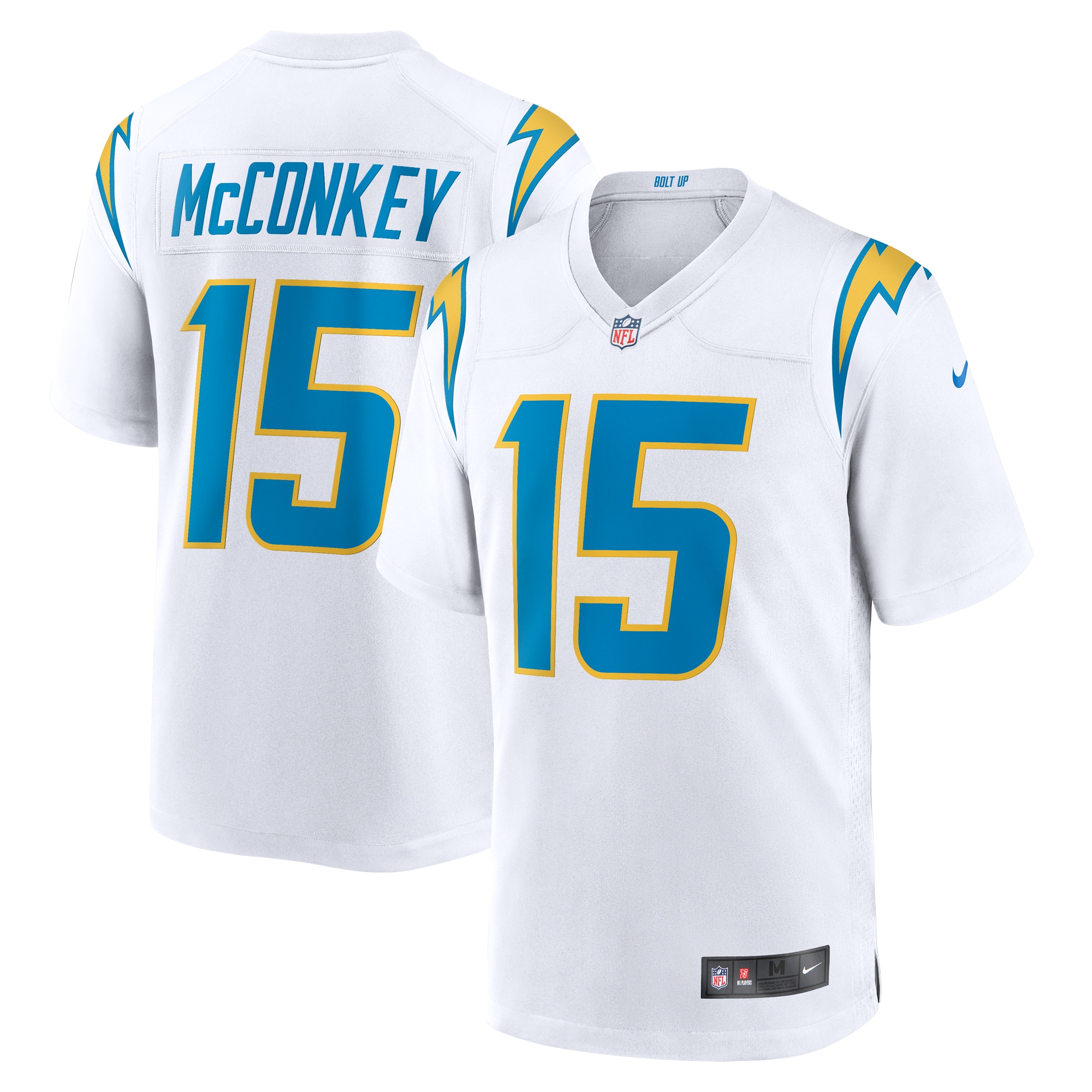Men's Los Angeles Chargers Ladd McConkey White Game Jersey JS4695 Saliibo