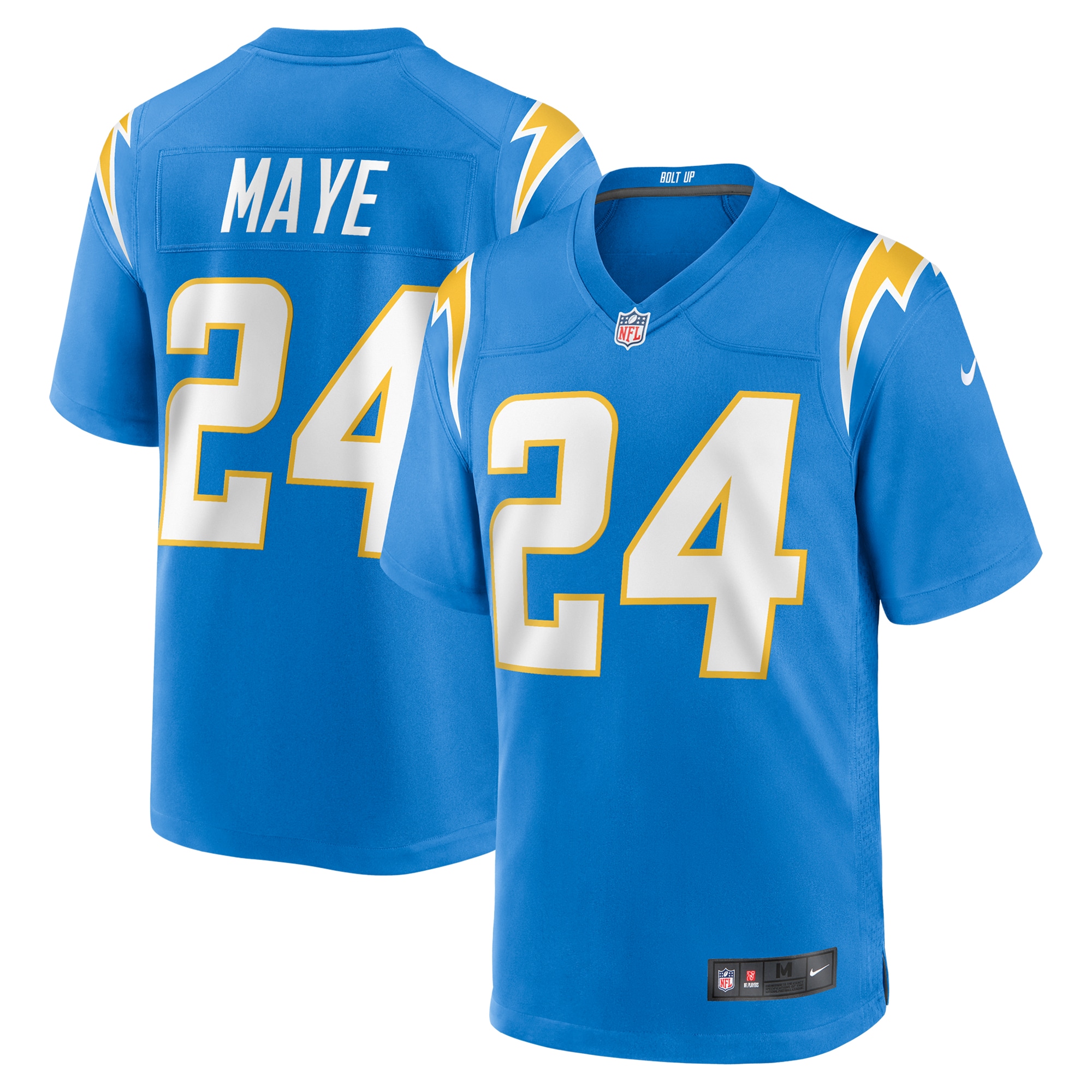 Men's Los Angeles Chargers Marcus Maye Powder Blue Team Game Jersey JS6289 Saliibo