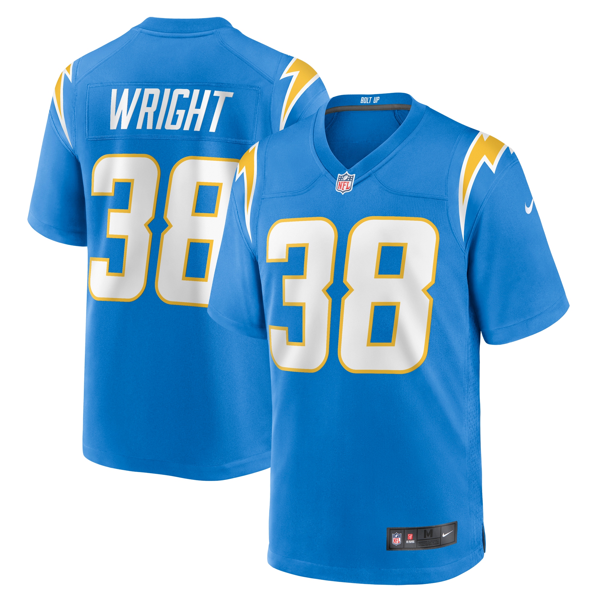 Men's Los Angeles Chargers Milton Wright Powder Blue Game Jersey JS5672 Saliibo