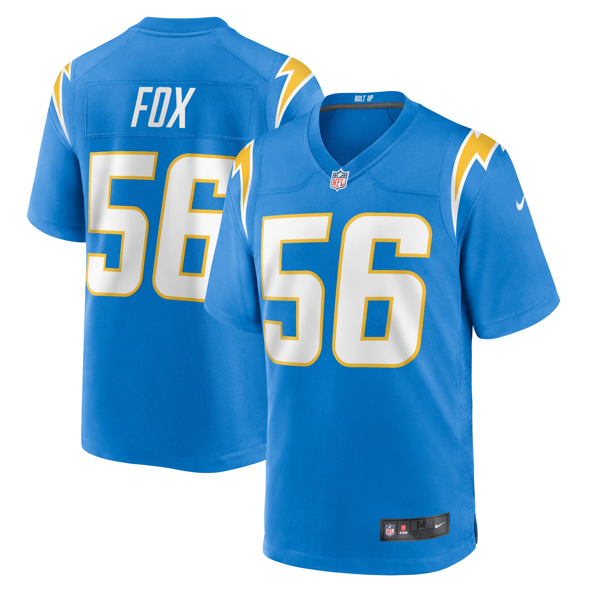 Men's Los Angeles Chargers Morgan Fox Powder Blue Player Game Jersey JS4967 Saliibo