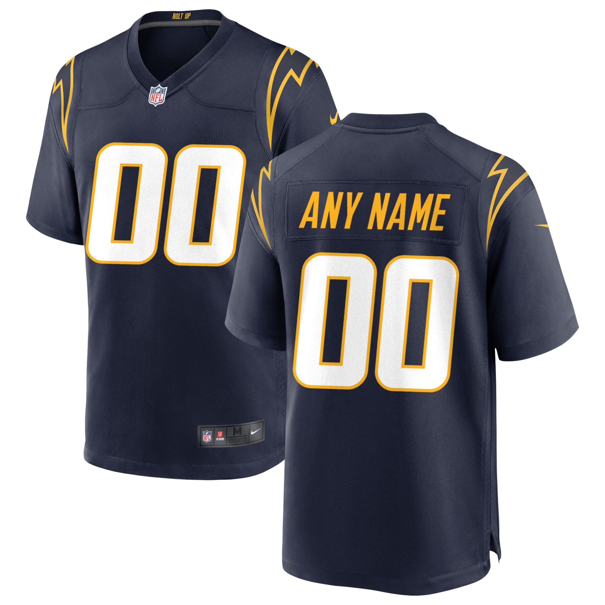 Men's Los Angeles Chargers Navy Alternate Custom Game Jersey JS4612 Saliibo