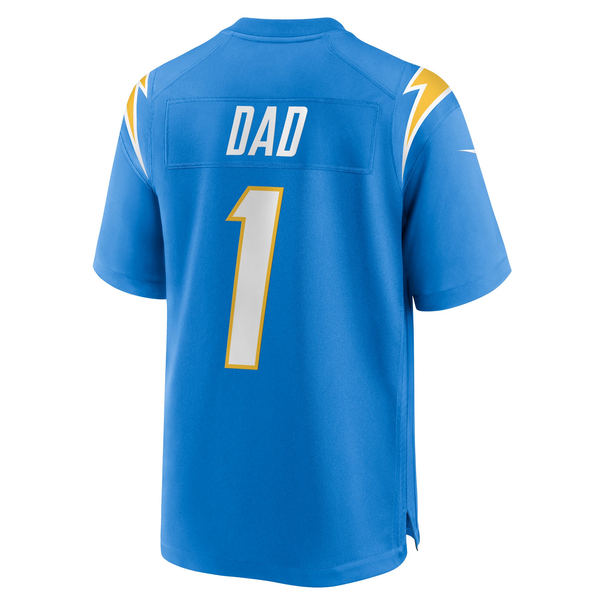 Men's Los Angeles Chargers Number 1 Dad Powder Blue Game Jersey JS1230 Saliibo - Image 3
