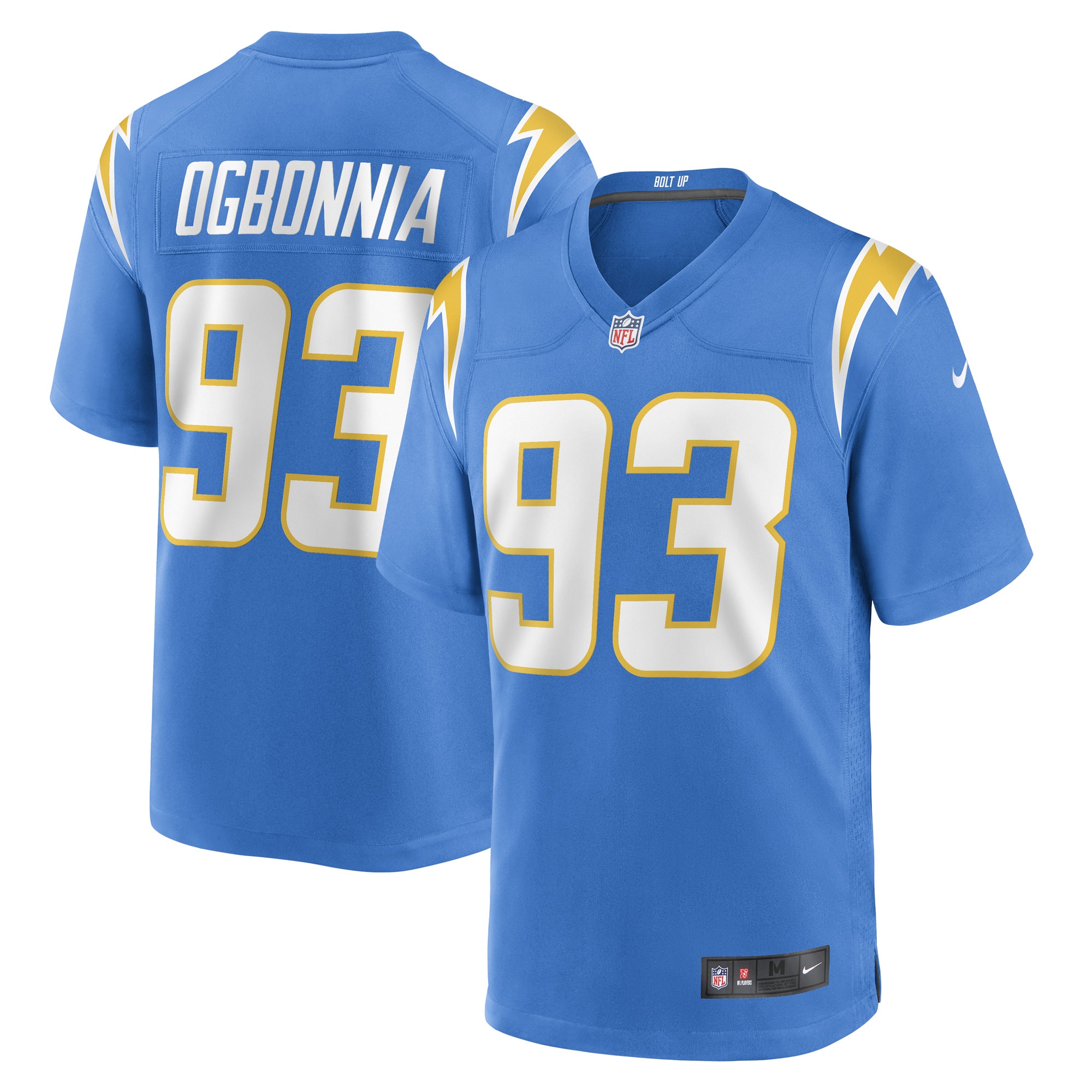 Men's Los Angeles Chargers Otito Ogbonnia Powder Blue Game Player Jersey JS9481 Saliibo
