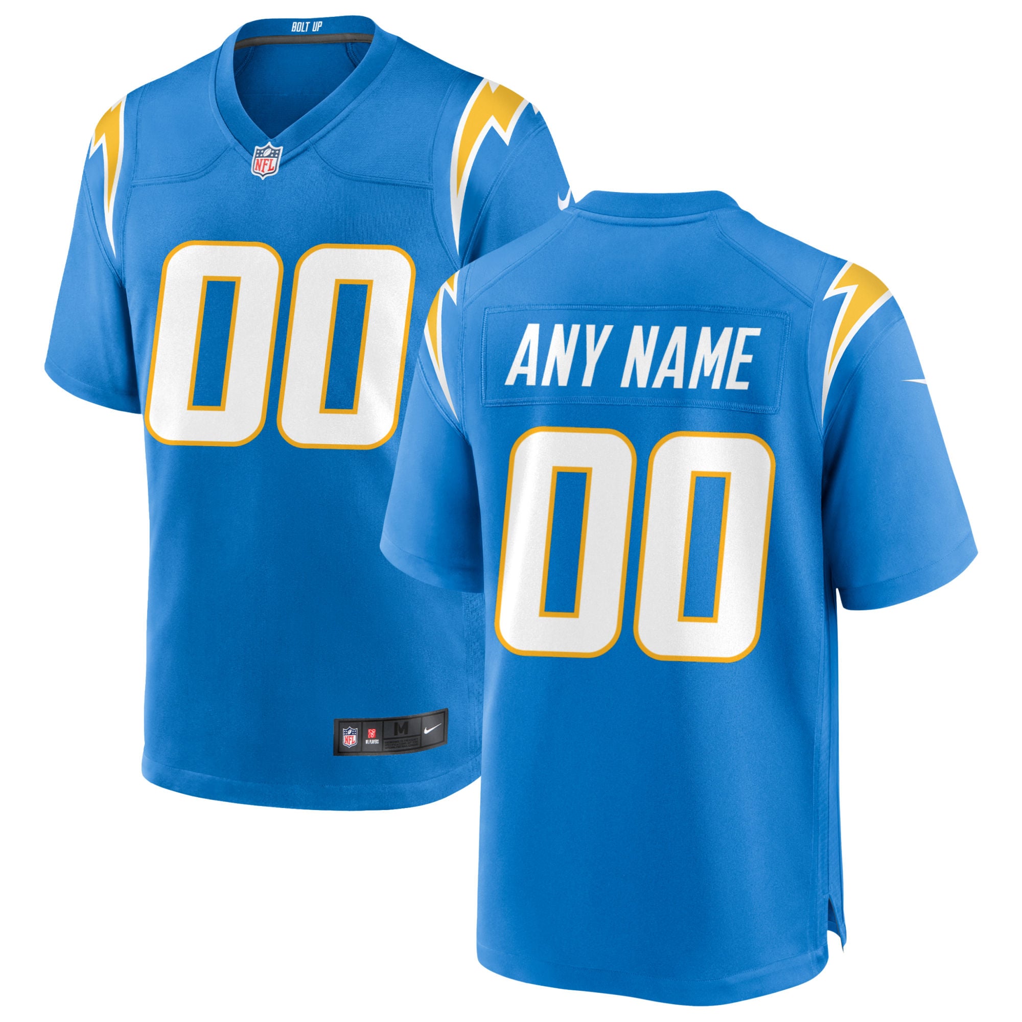 Men's Los Angeles Chargers Powder Blue Custom Game Jersey JS5005 Saliibo