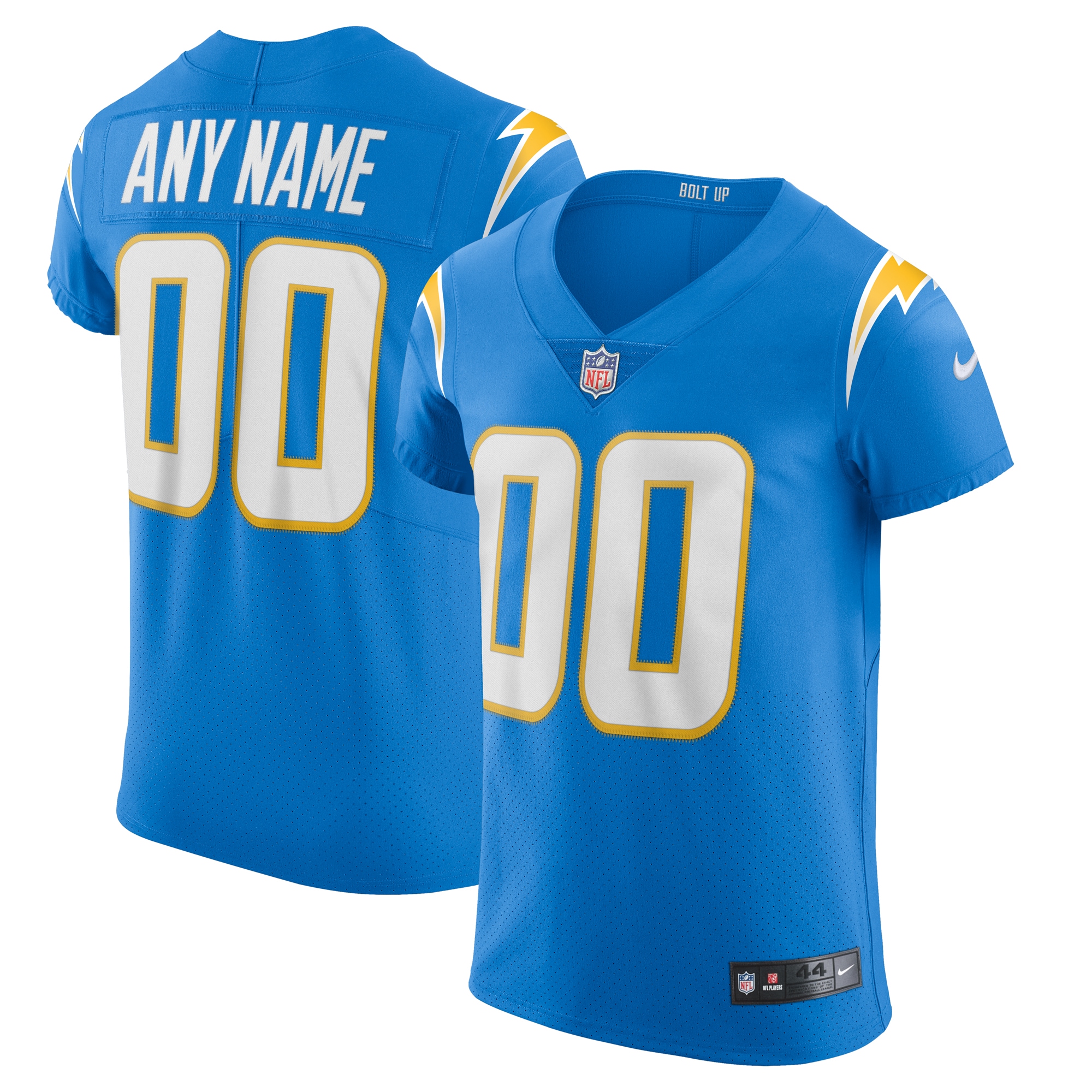 Men's Los Angeles Chargers Powder Blue Vapor Elite Custom Jersey JS1271 Saliibo