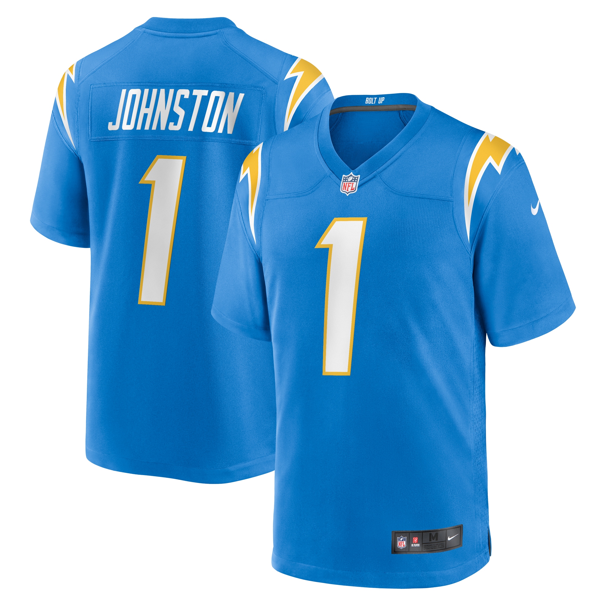 Men's Los Angeles Chargers Quentin Johnston Powder Blue Game Player Jersey JS5869 Saliibo