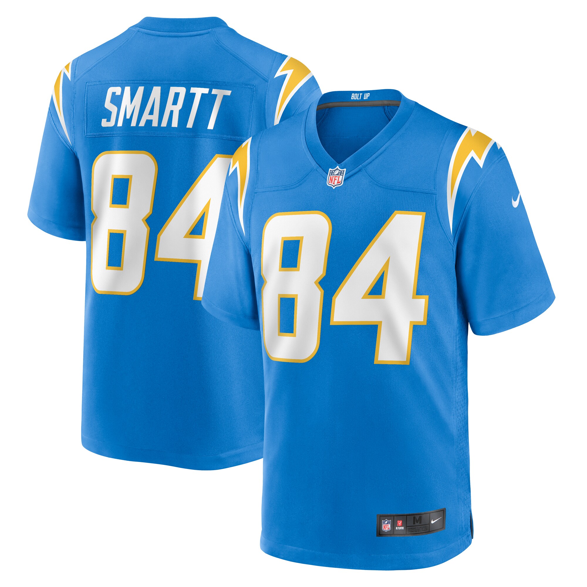 Men's Los Angeles Chargers Stone Smartt Powder Blue Team Game Jersey JS8902 Saliibo
