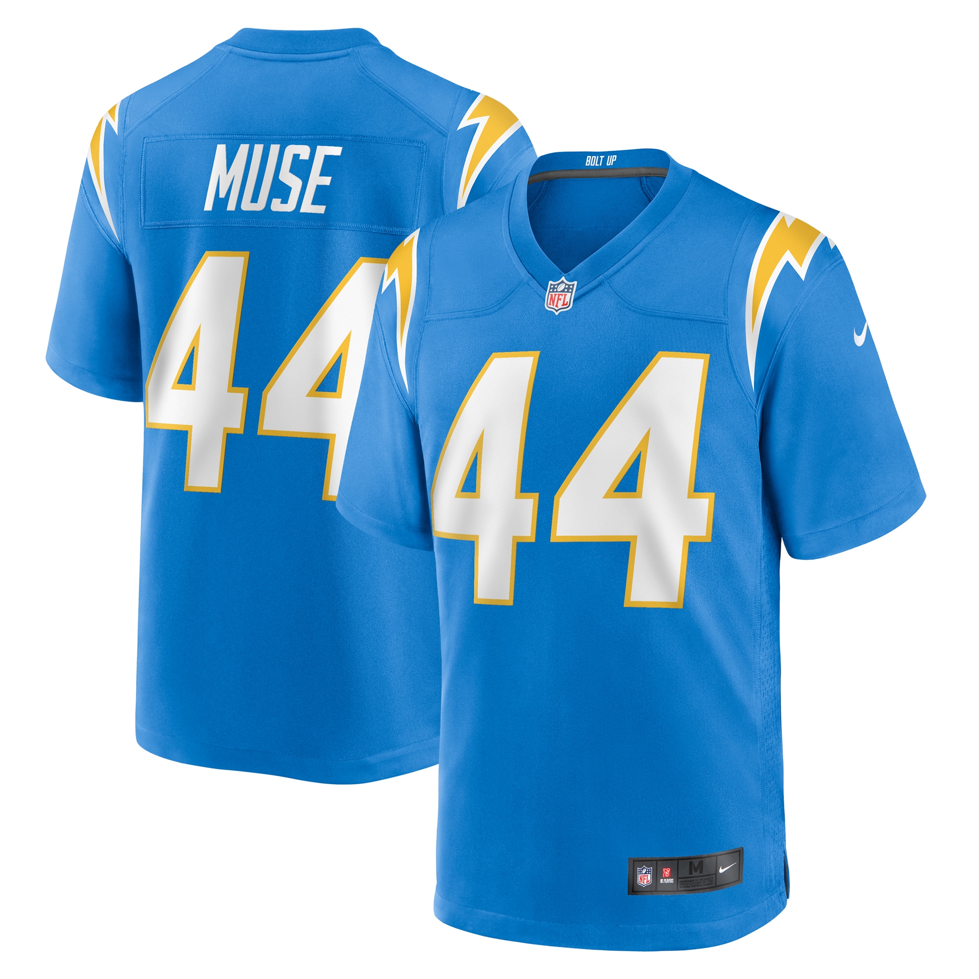 Men's Los Angeles Chargers Tanner Muse Powder Blue Team Game Jersey JS4046 Saliibo