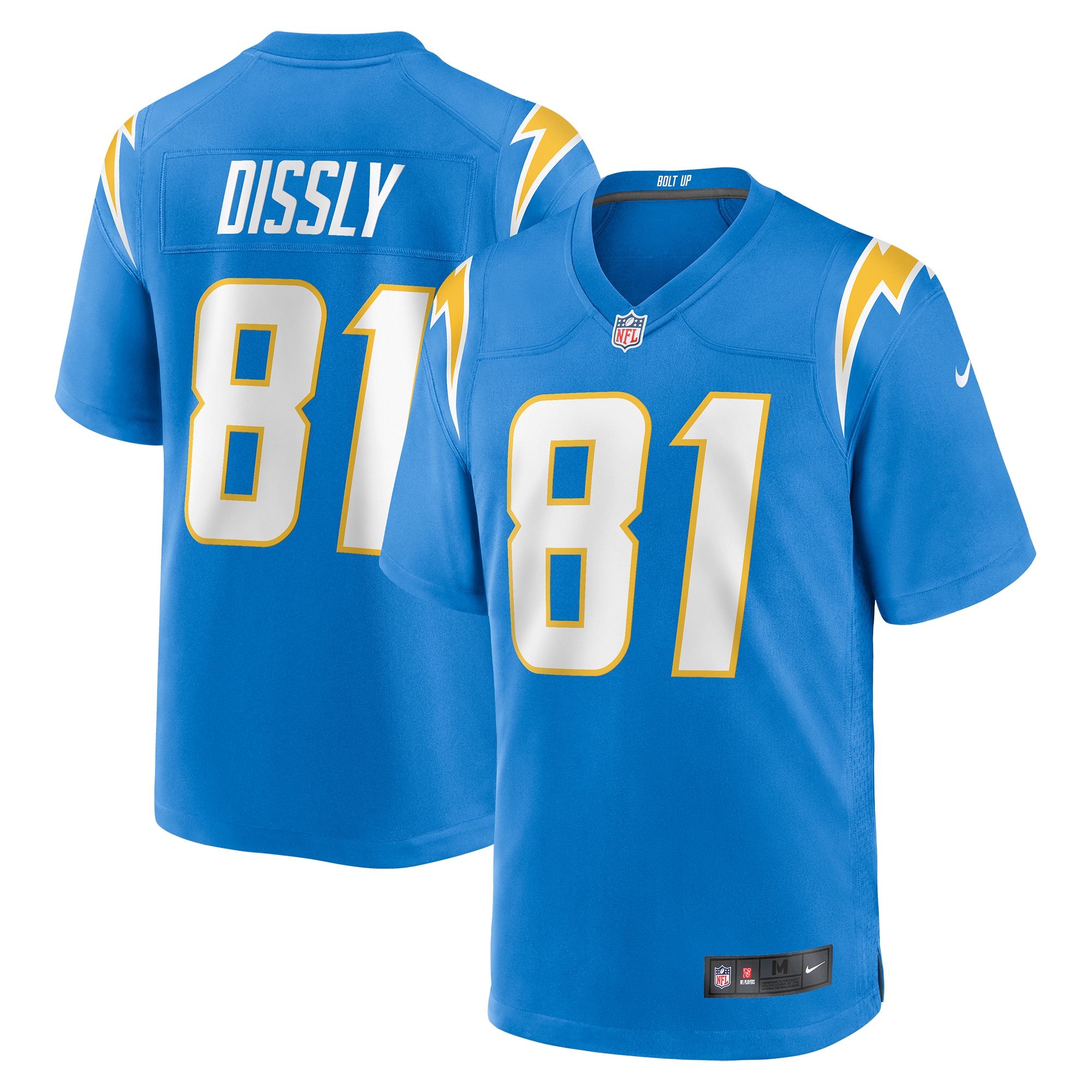 Men's Los Angeles Chargers Will Dissly Powder Blue Game Jersey JS5977 Saliibo