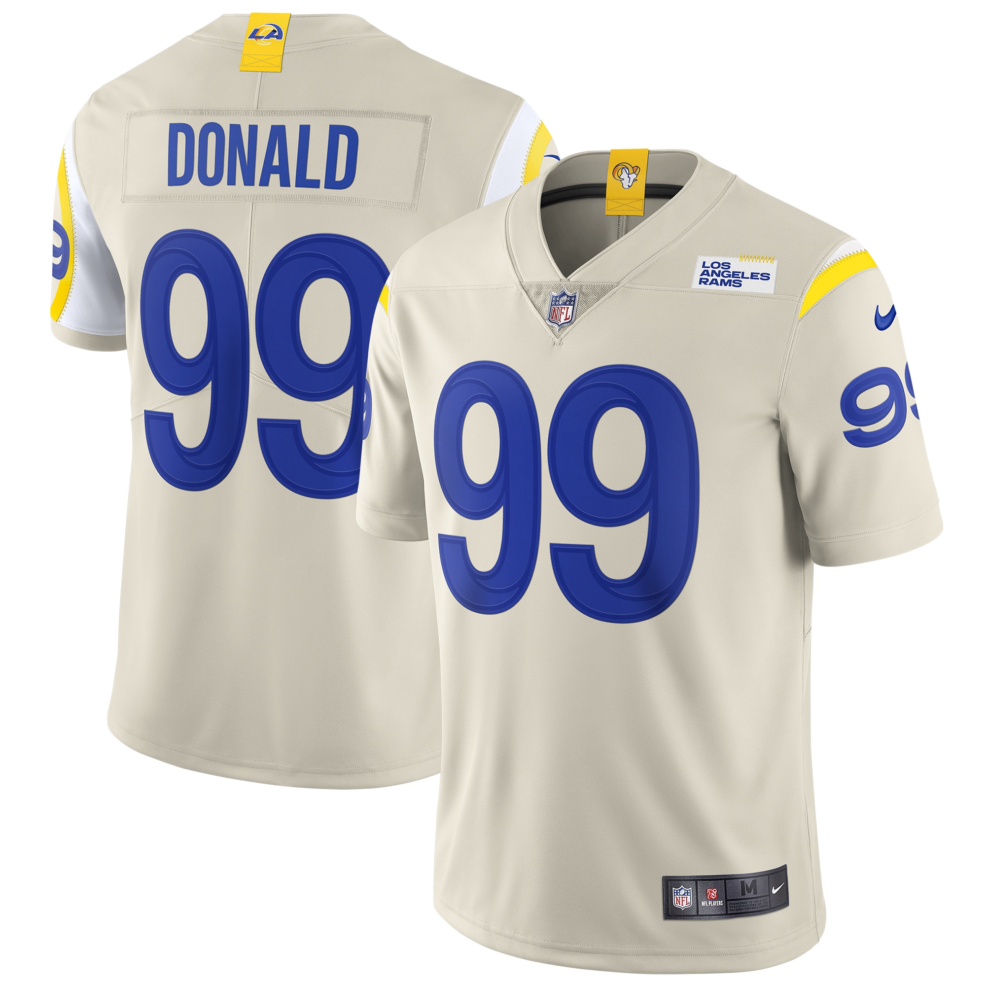 Men's Los Angeles Rams Aaron Donald Bone Vapor Limited Jersey JS2511 Saliibo