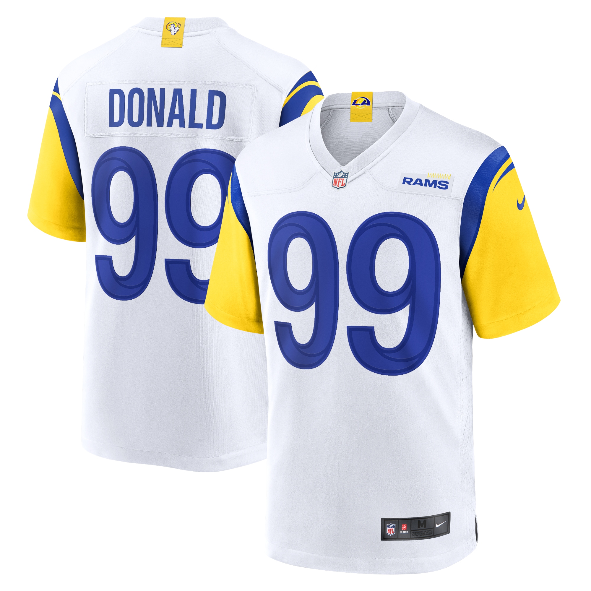 Men's Los Angeles Rams Aaron Donald White Alternate Player Game Jersey JS8667 Saliibo