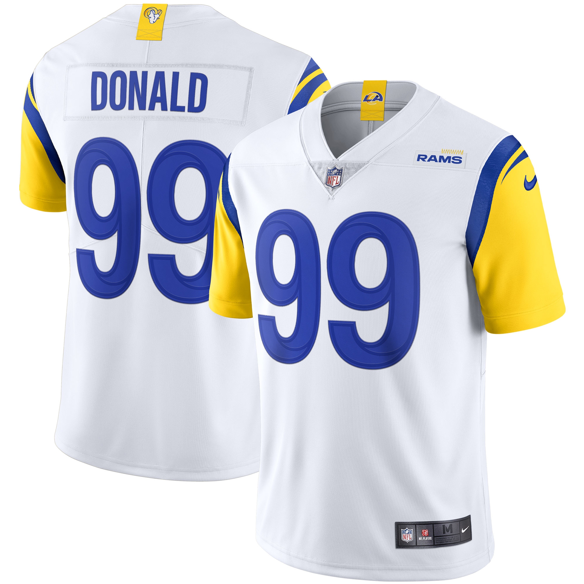 Men's Los Angeles Rams Aaron Donald White Alternate Vapor Limited Jersey JS8280 Saliibo
