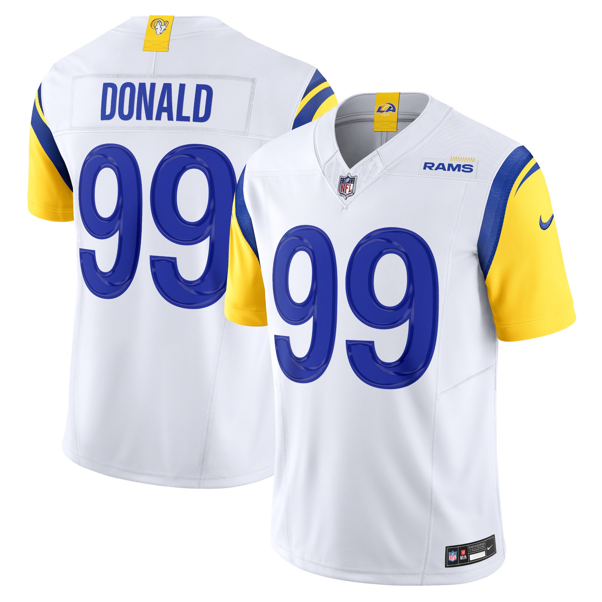 Men's Los Angeles Rams Aaron Donald White Vapor F.U.S.E. Limited Jersey JS3089 Saliibo