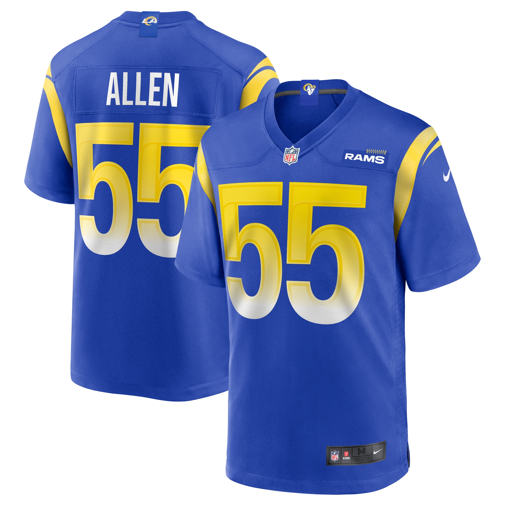 Men's Los Angeles Rams Brian Allen Royal Game Jersey JS3769 Saliibo