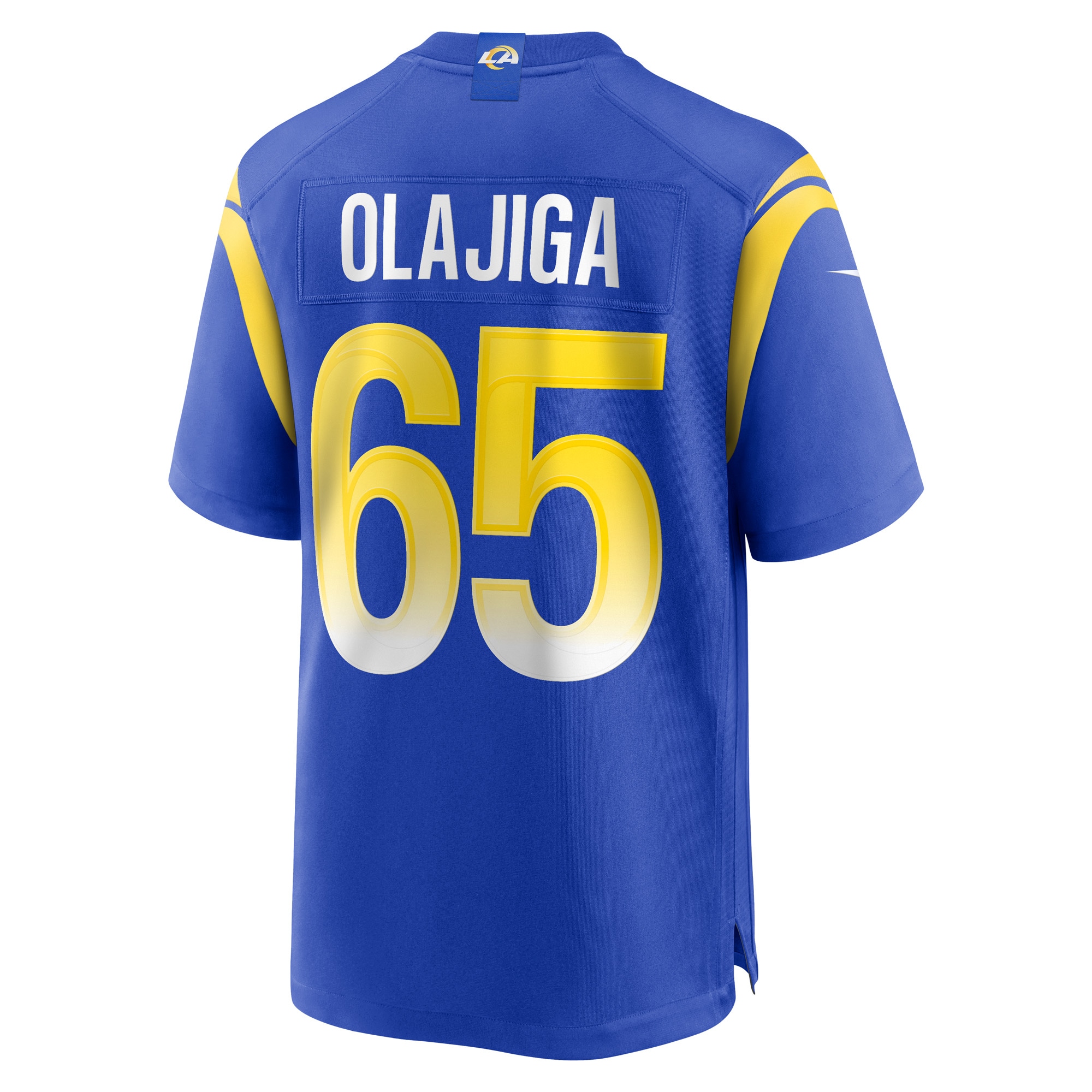 Men's Los Angeles Rams David Olajiga Royal Game Jersey JS9106 Saliibo - Image 3