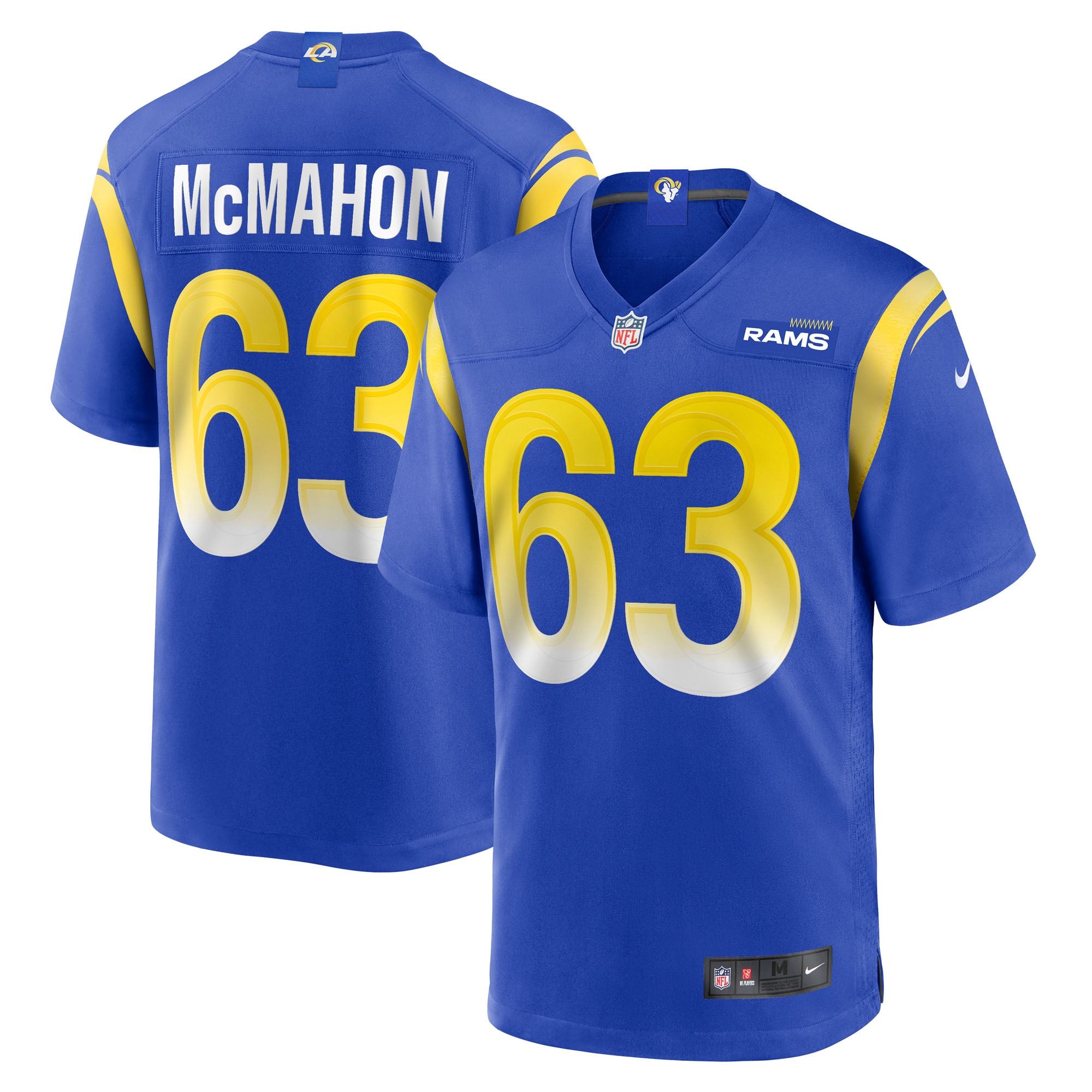 Men's Los Angeles Rams Dylan McMahon Royal Team Game Jersey JS3082 Saliibo
