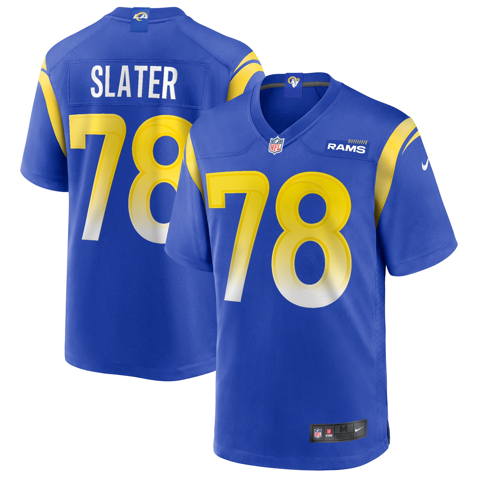 Men's Los Angeles Rams Jackie Slater Royal Game Retired Player Jersey JS7793 Saliibo