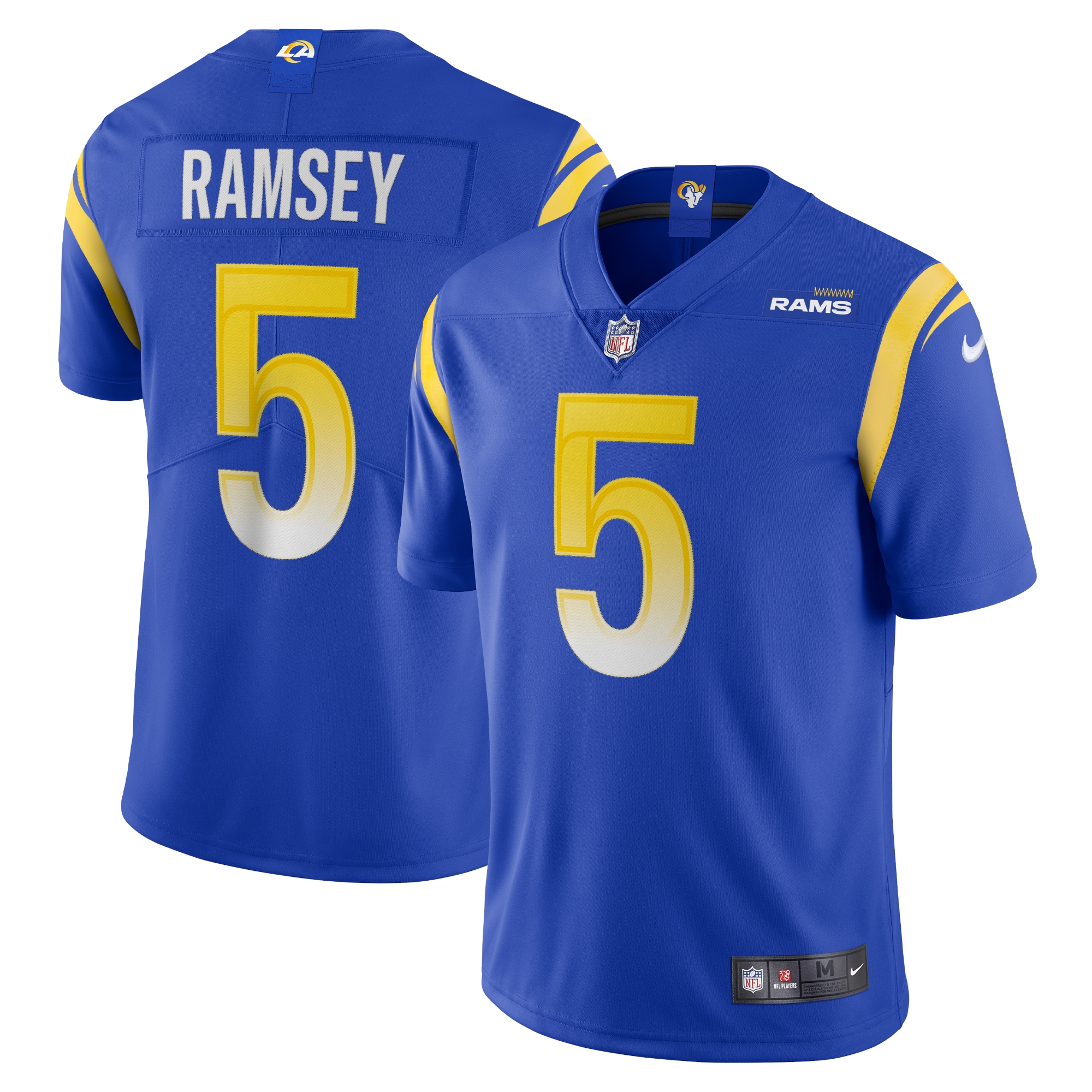 Men's Los Angeles Rams Jalen Ramsey Royal Team Vapor Limited Jersey JS5214 Saliibo