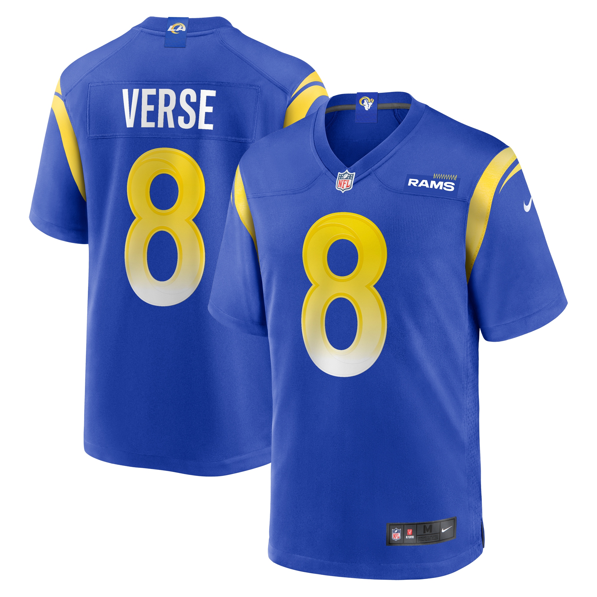 Men's Los Angeles Rams Jared Verse Royal Player Game Jersey JS1534 Saliibo