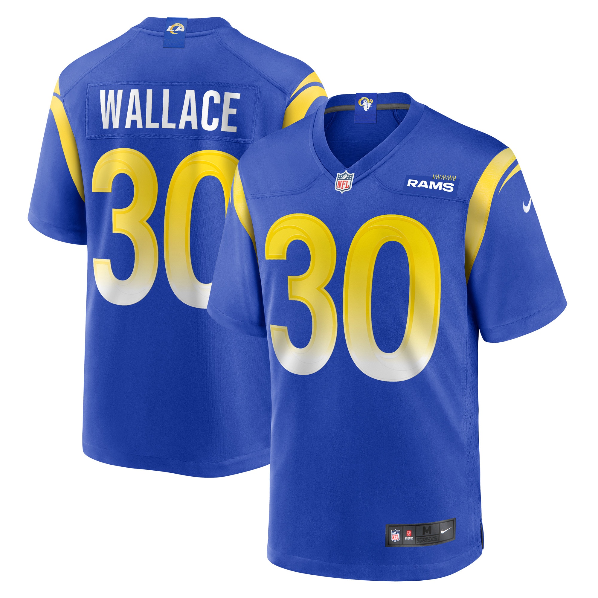 Men's Los Angeles Rams Josh Wallace Royal Game Jersey JS2733 Saliibo