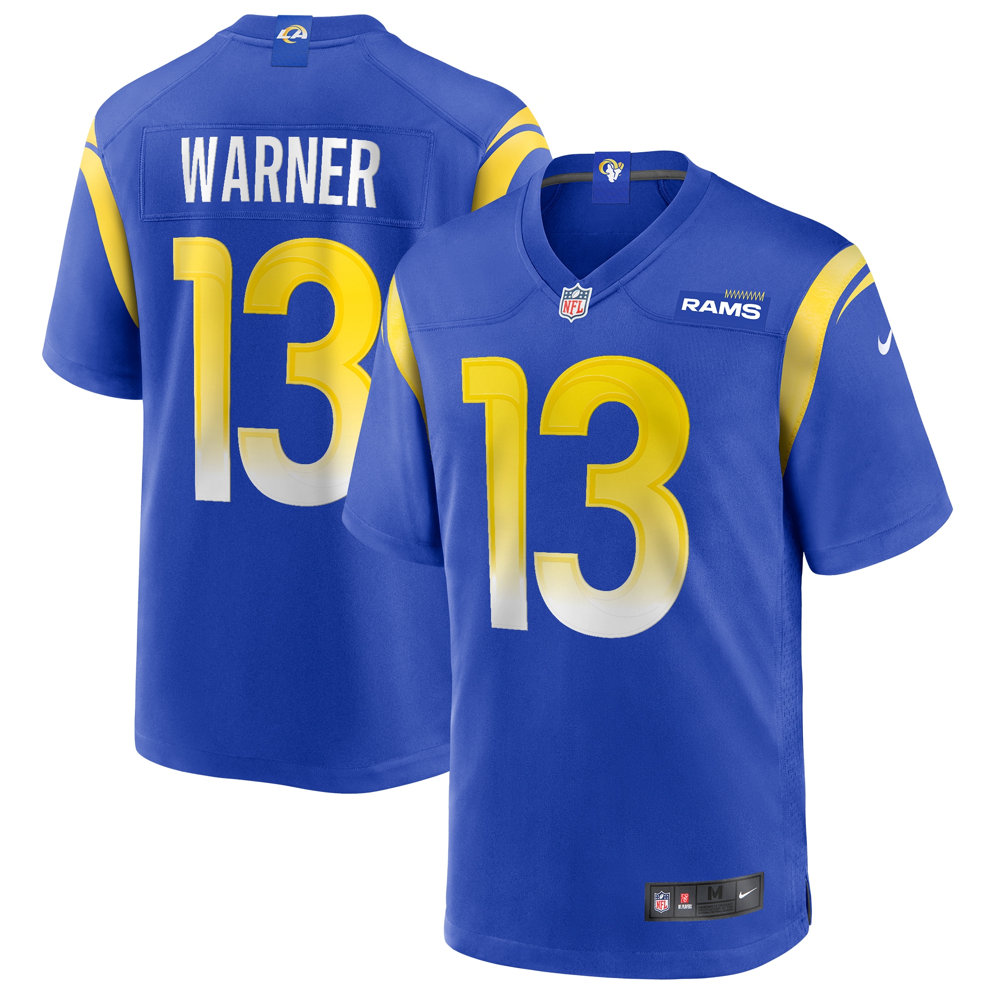 Men's Los Angeles Rams Kurt Warner Royal Game Retired Player Jersey JS3898 Saliibo