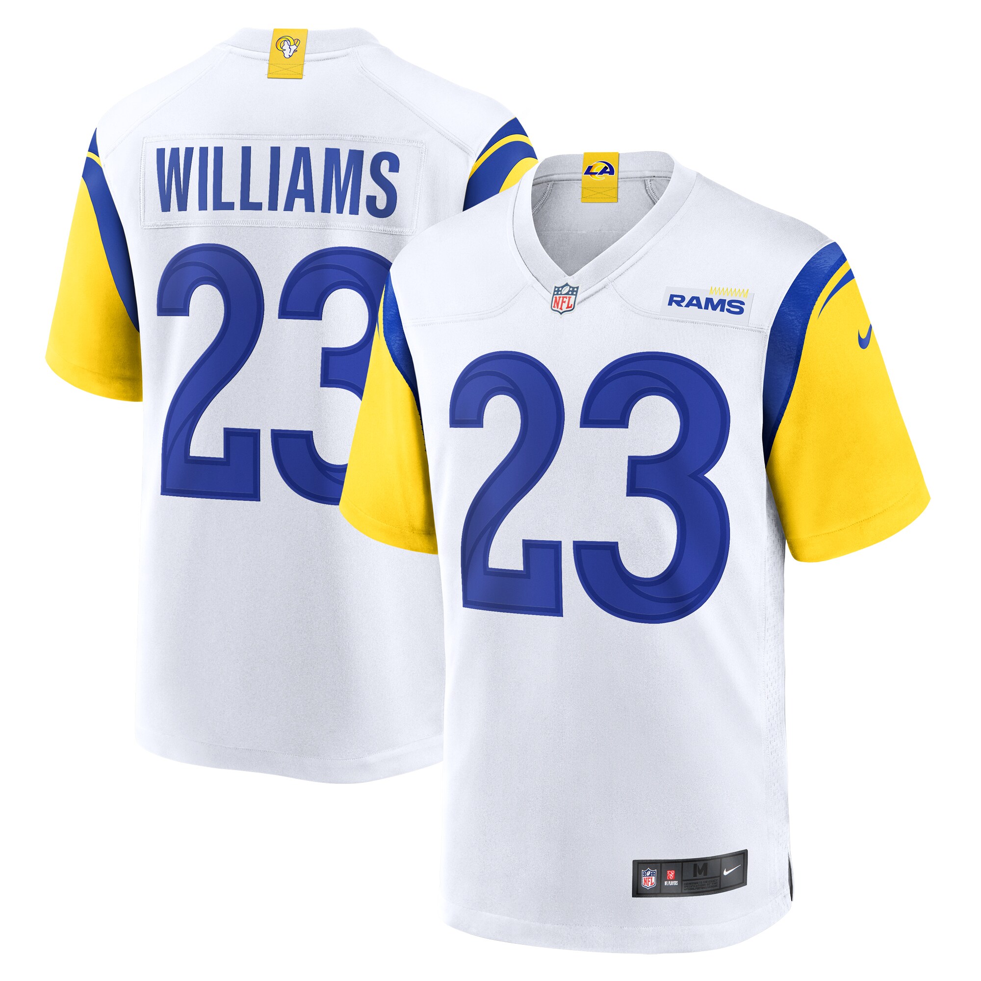 Men's Los Angeles Rams Kyren Williams White Game Jersey JS3970 Saliibo