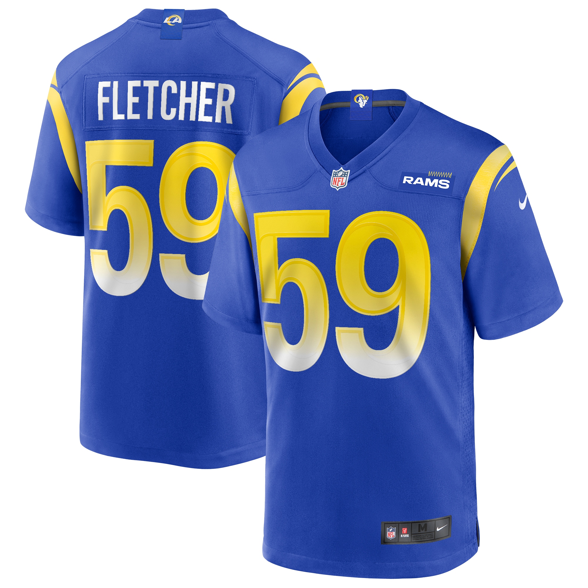 Men's Los Angeles Rams London Fletcher Royal Game Retired Player Jersey JS5066 Saliibo
