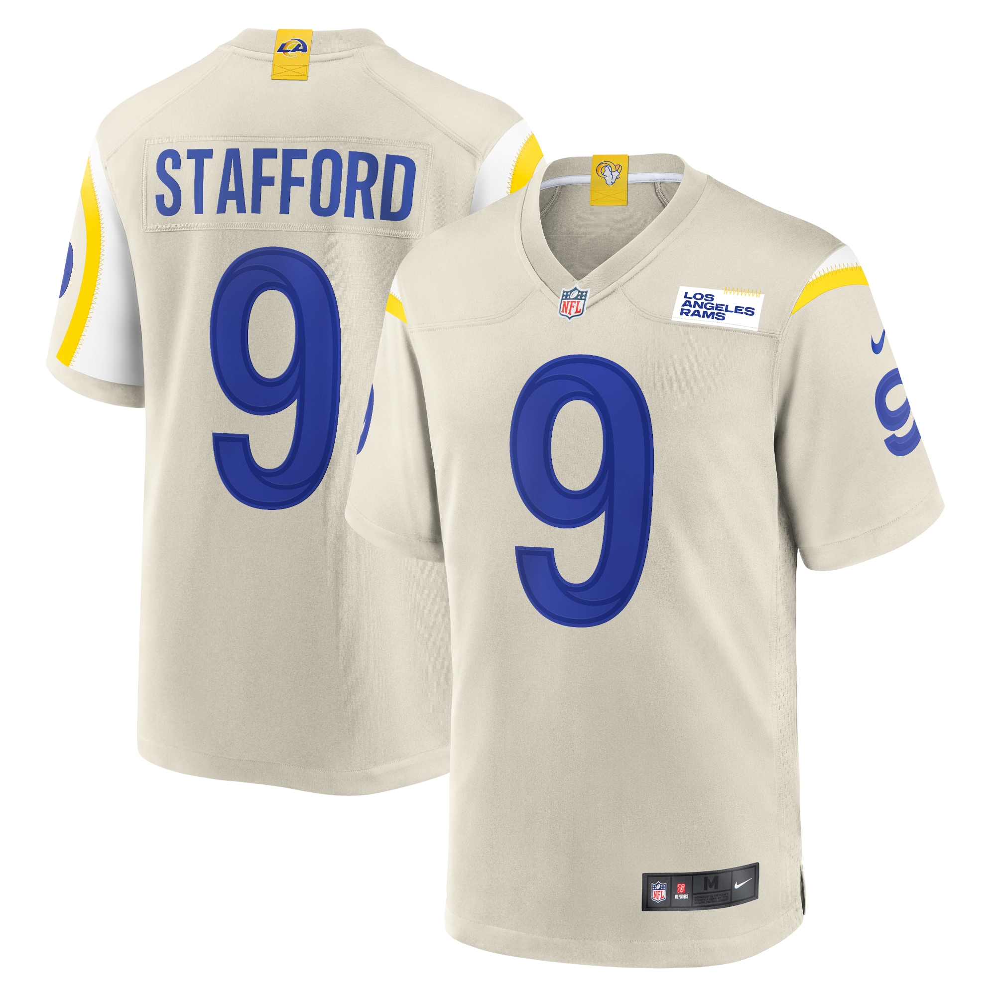 Men's Los Angeles Rams Matthew Stafford Bone Game Jersey JS6442 Saliibo
