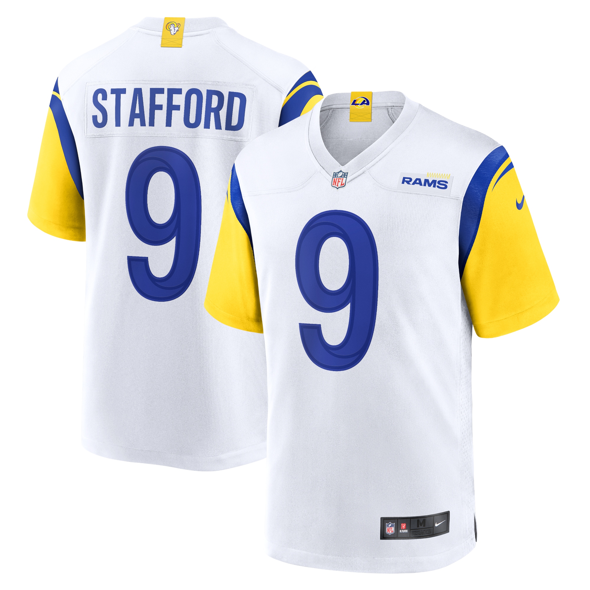 Men's Los Angeles Rams Matthew Stafford White Alternate Player Game Jersey JS1553 Saliibo