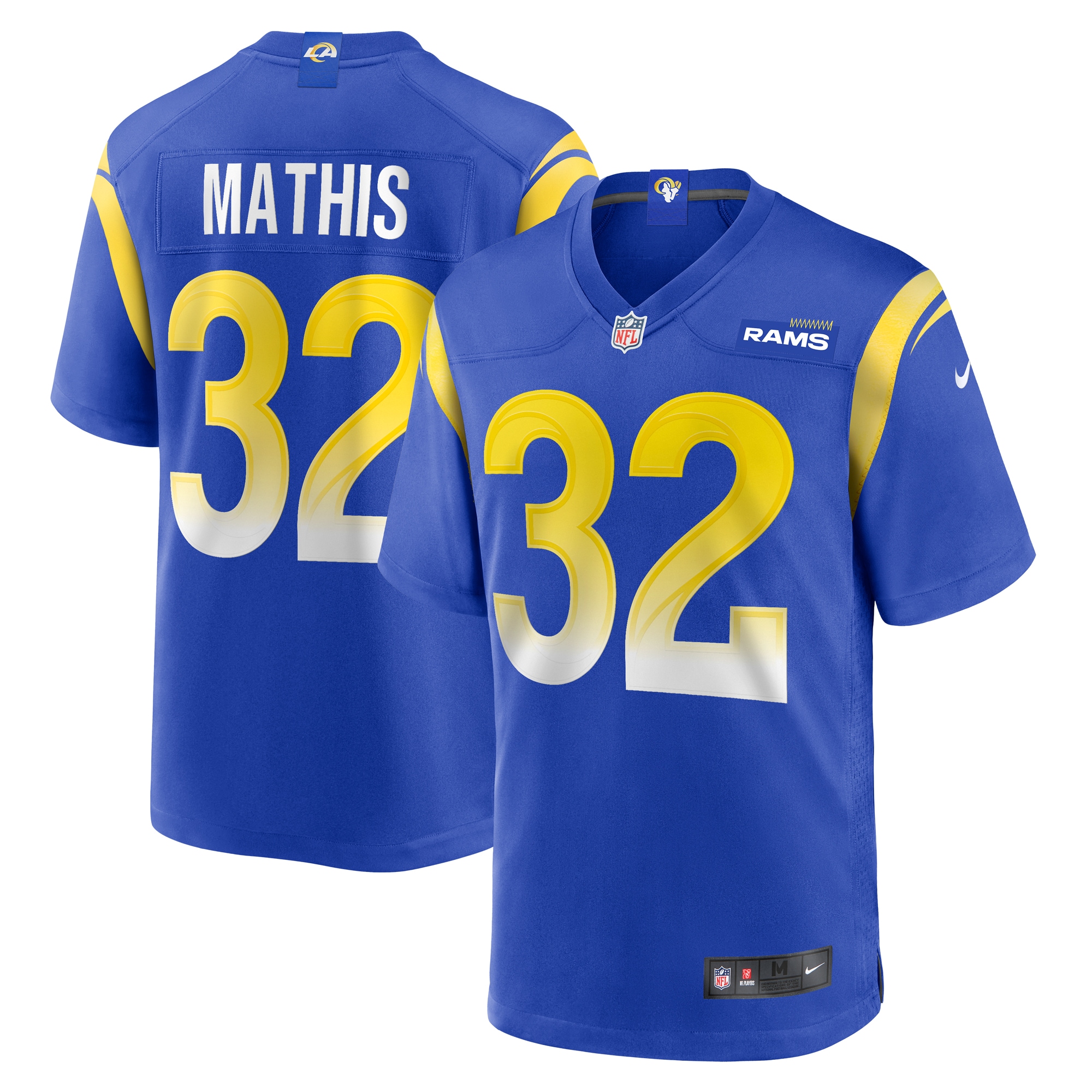 Men's Los Angeles Rams Ochaun Mathis Royal Home Game Jersey JS2690 Saliibo