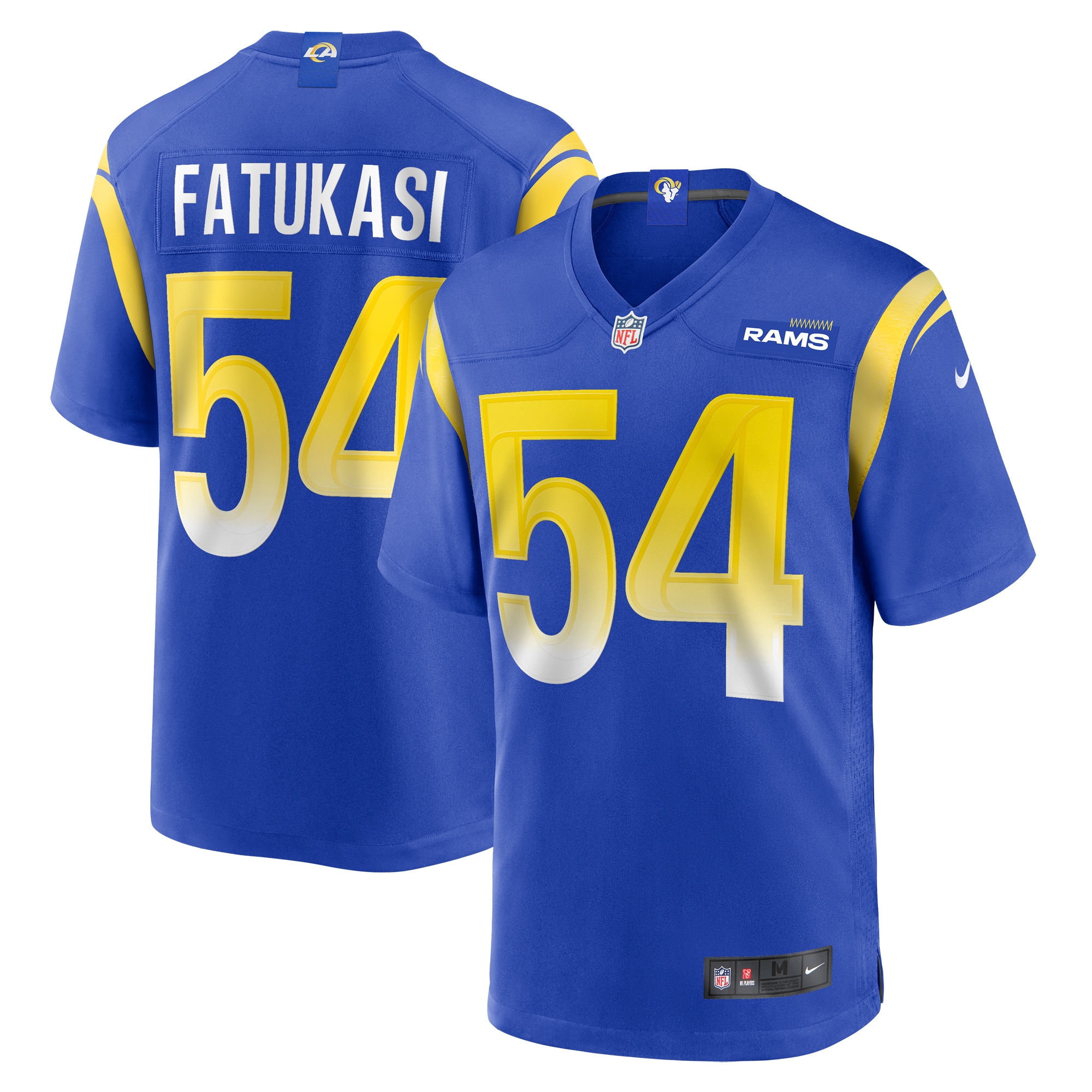 Men's Los Angeles Rams Olakunle Fatukasi Royal Game Jersey JS2075 Saliibo