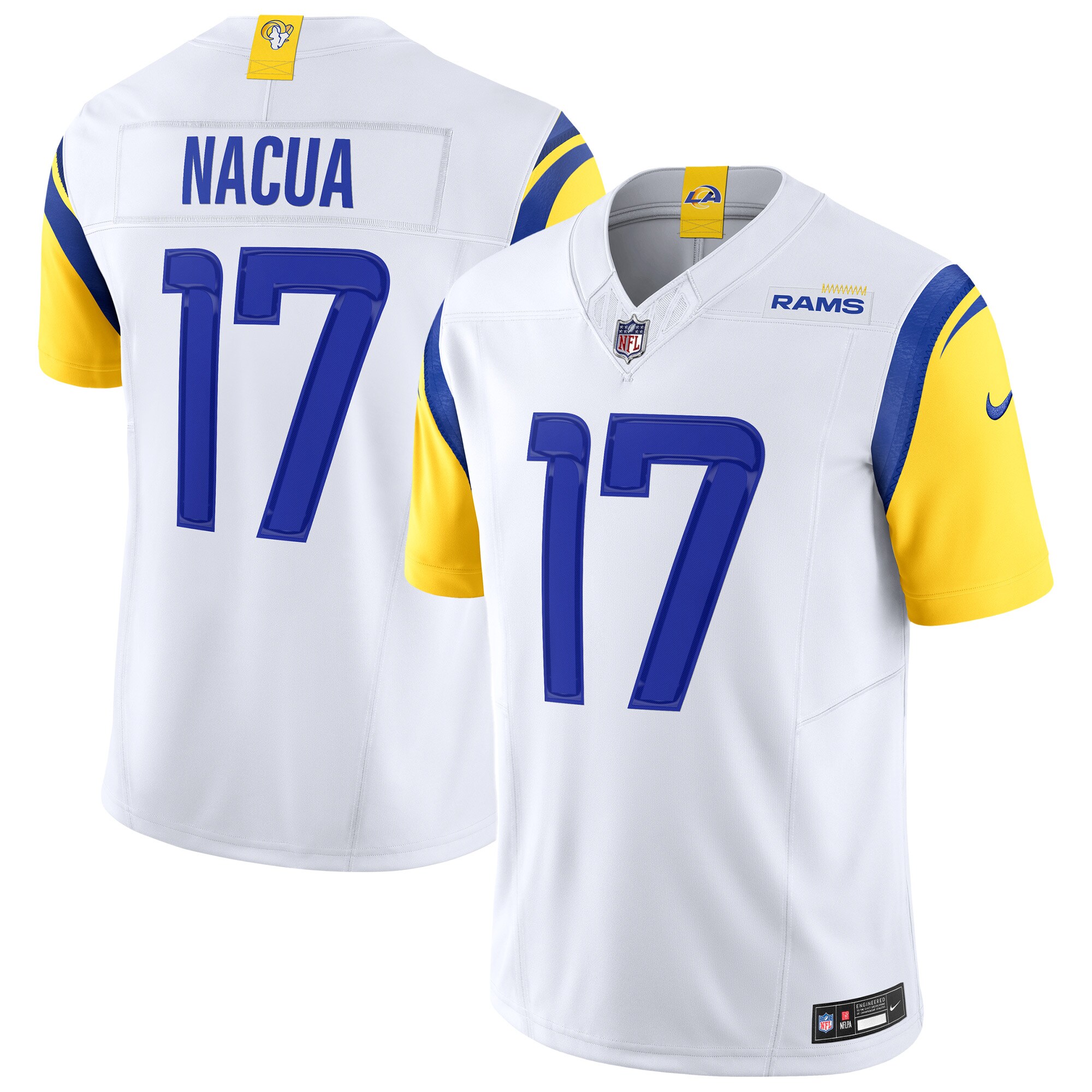 Men's Los Angeles Rams Puka Nacua White Vapor F.U.S.E. Limited Jersey JS7656 Saliibo
