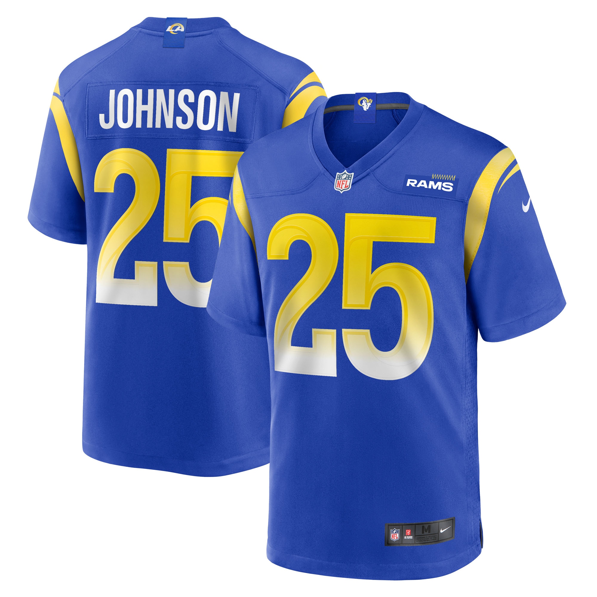 Men's Los Angeles Rams Quindell Johnson Royal Team Game Jersey JS2511 Saliibo