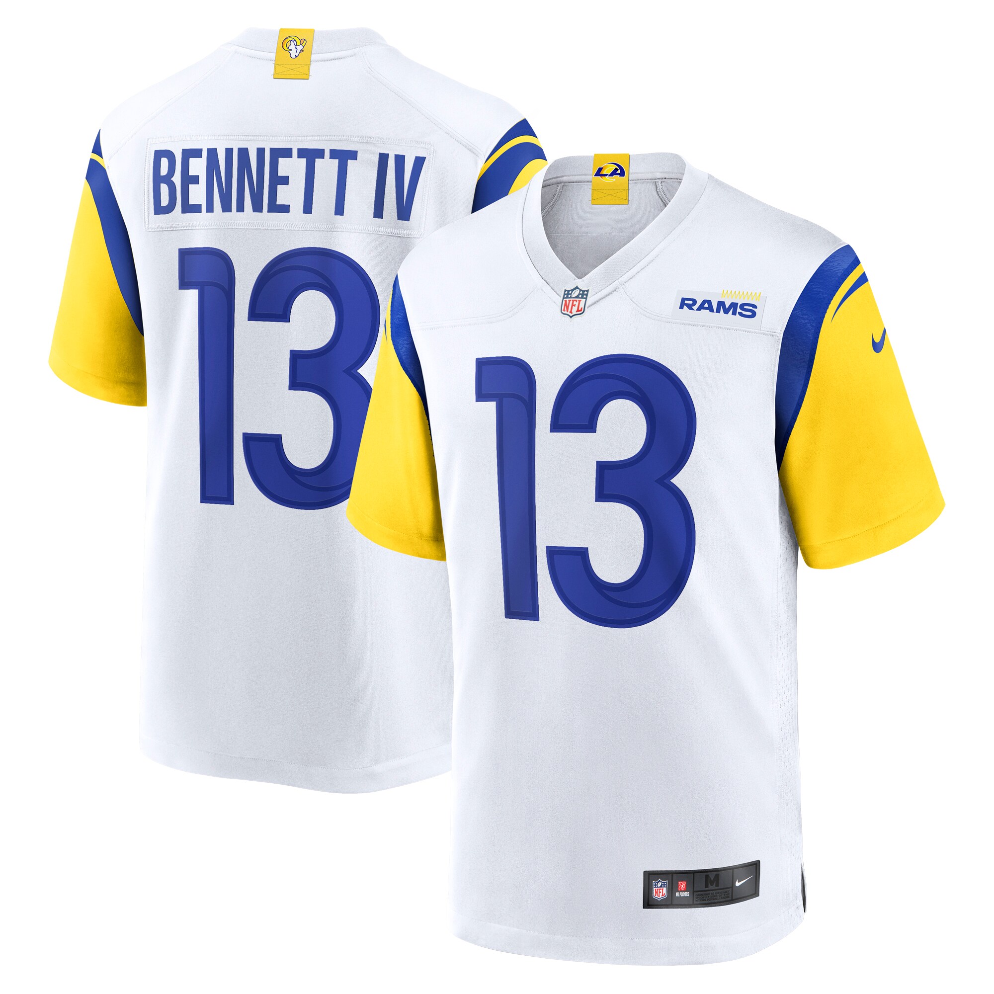 Men's Los Angeles Rams Stetson Bennett White Game Jersey JS7847 Saliibo
