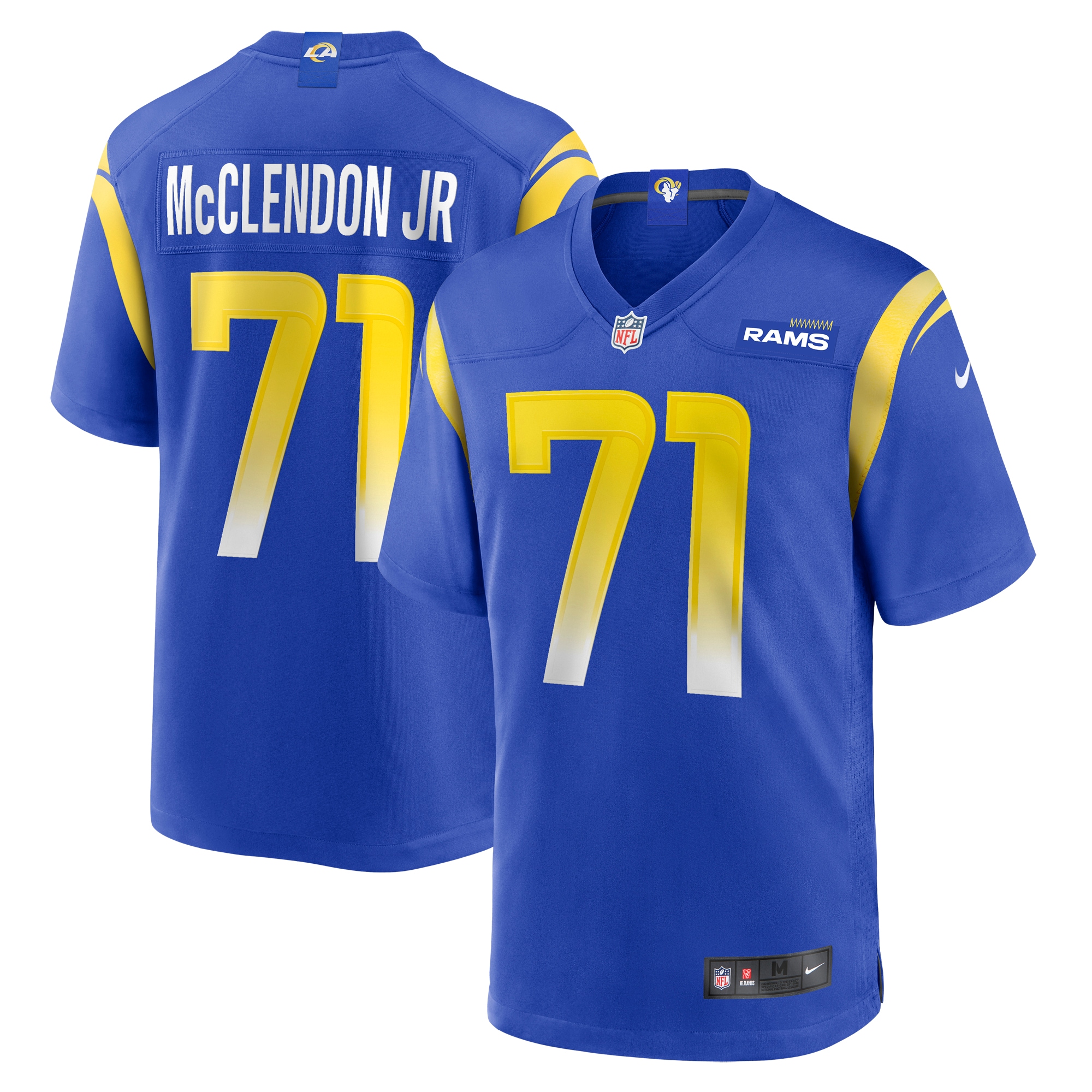 Men's Los Angeles Rams Warren McClendon Jr. Royal Team Game Jersey JS7228 Saliibo