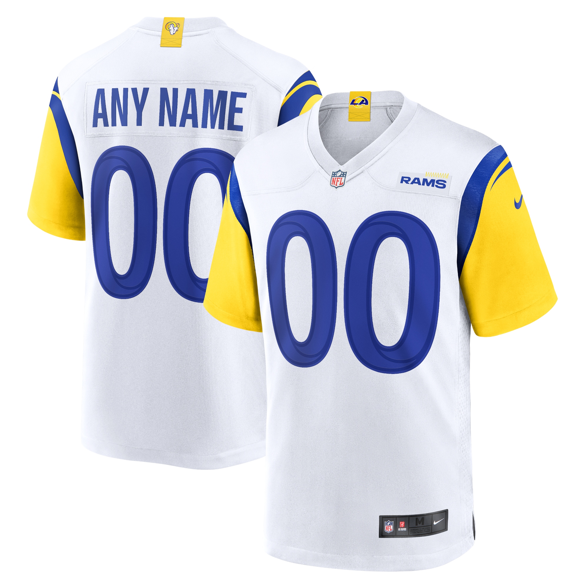 Men's Los Angeles Rams White Alternate Custom Jersey JS3681 Saliibo