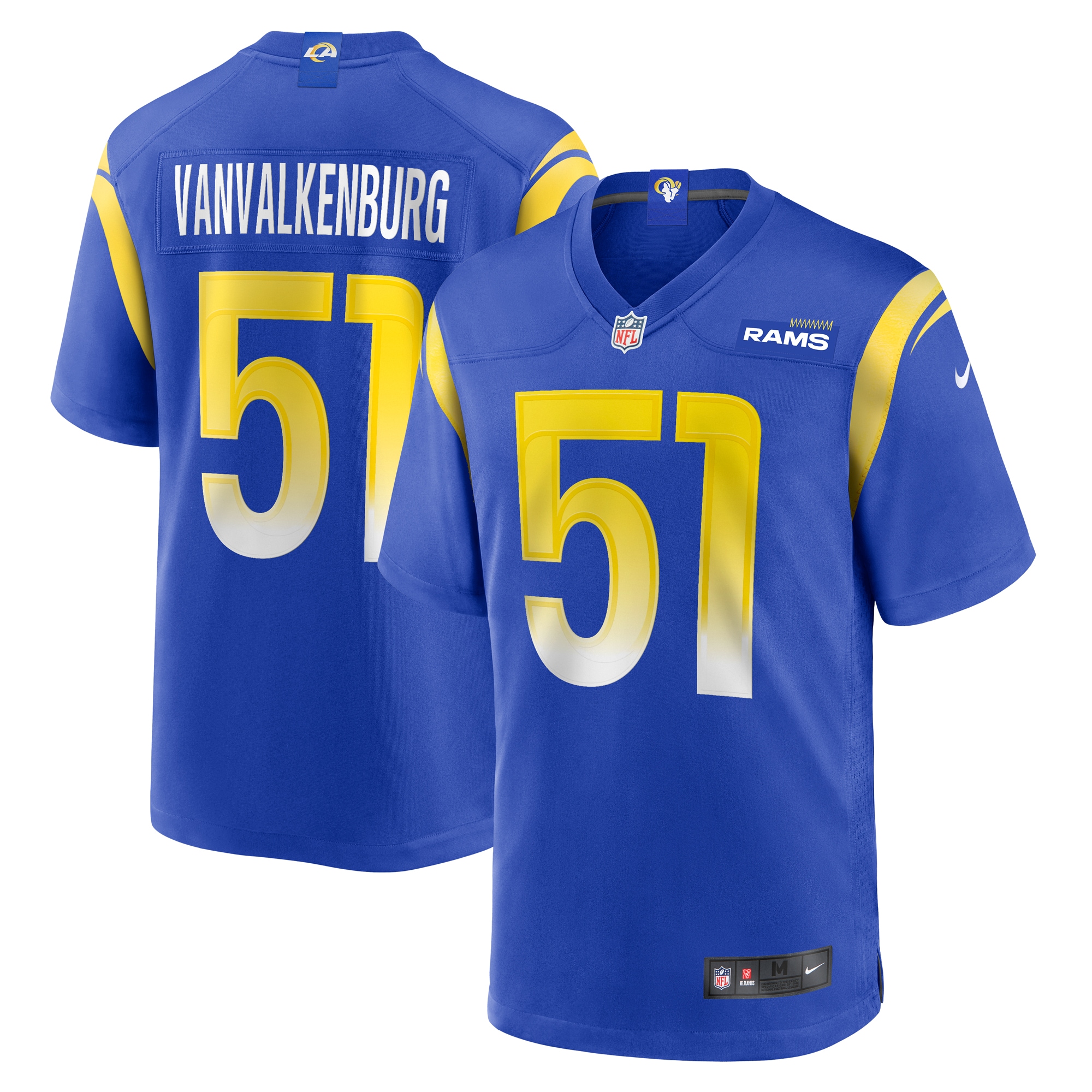 Men's Los Angeles Rams Zach VanValkenburg Royal Team Game Jersey JS8336 Saliibo