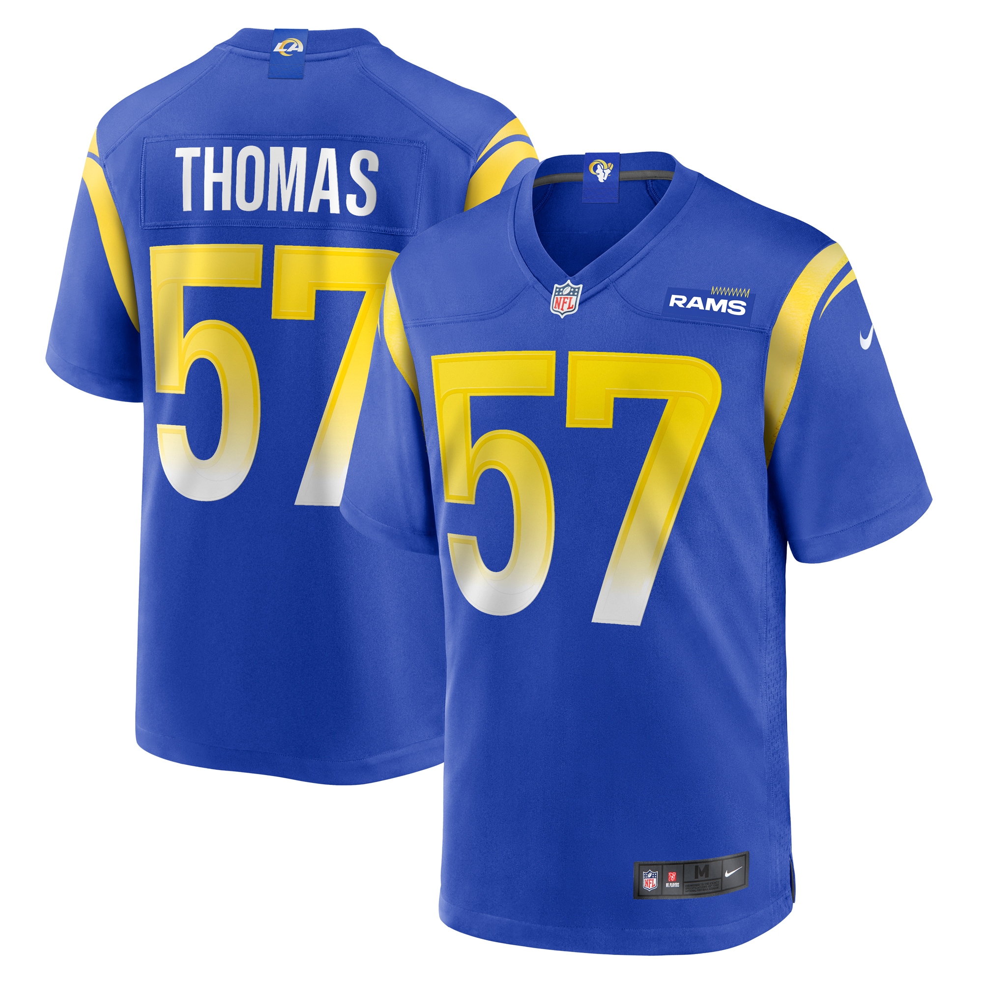 Men's Los Angeles Rams Zachary Thomas Royal Team Game Jersey JS2954 Saliibo