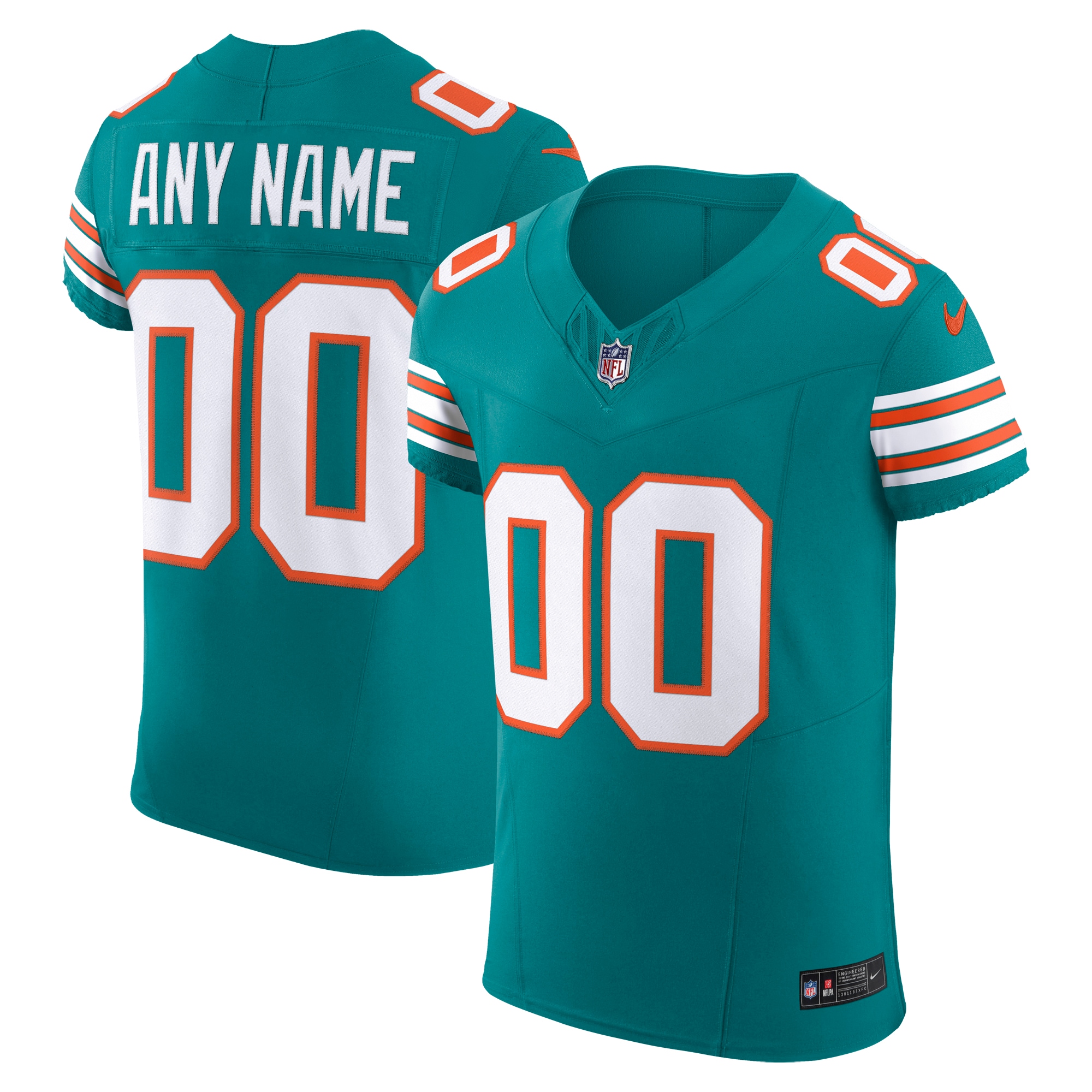 Men's Miami Dolphins Aqua Alternate Vapor F.U.S.E. Elite Custom Jersey JS3948 Saliibo
