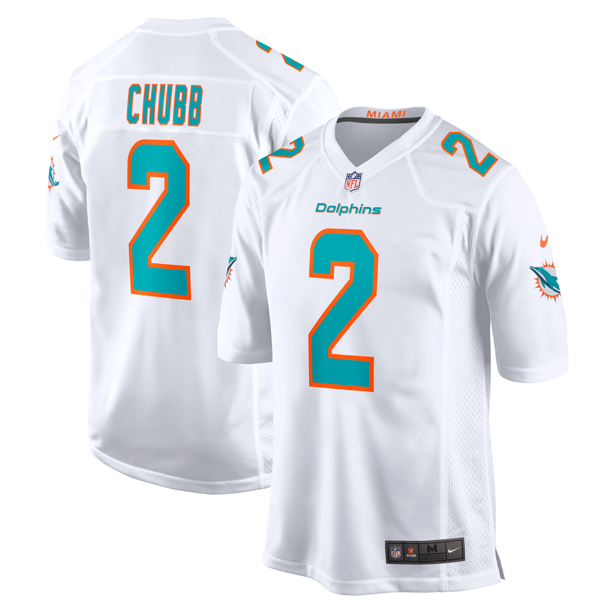 Men's Miami Dolphins Bradley Chubb White Game Player Jersey JS7364 Saliibo