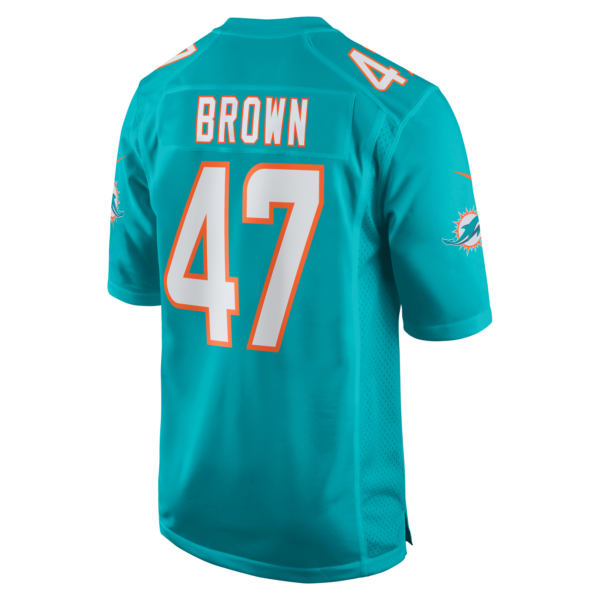Men's Miami Dolphins Cam Brown Aqua Game Jersey JS7997 Saliibo - Image 3